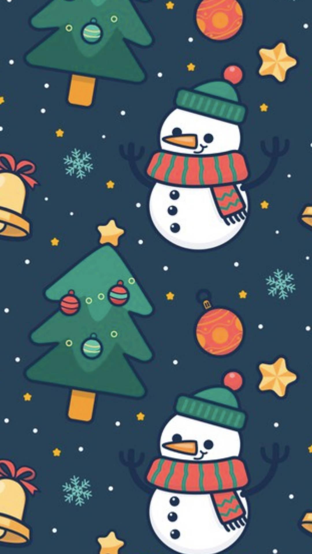 Snowmen Cartoon Winter iPhone — 1080x1920 wallpaper