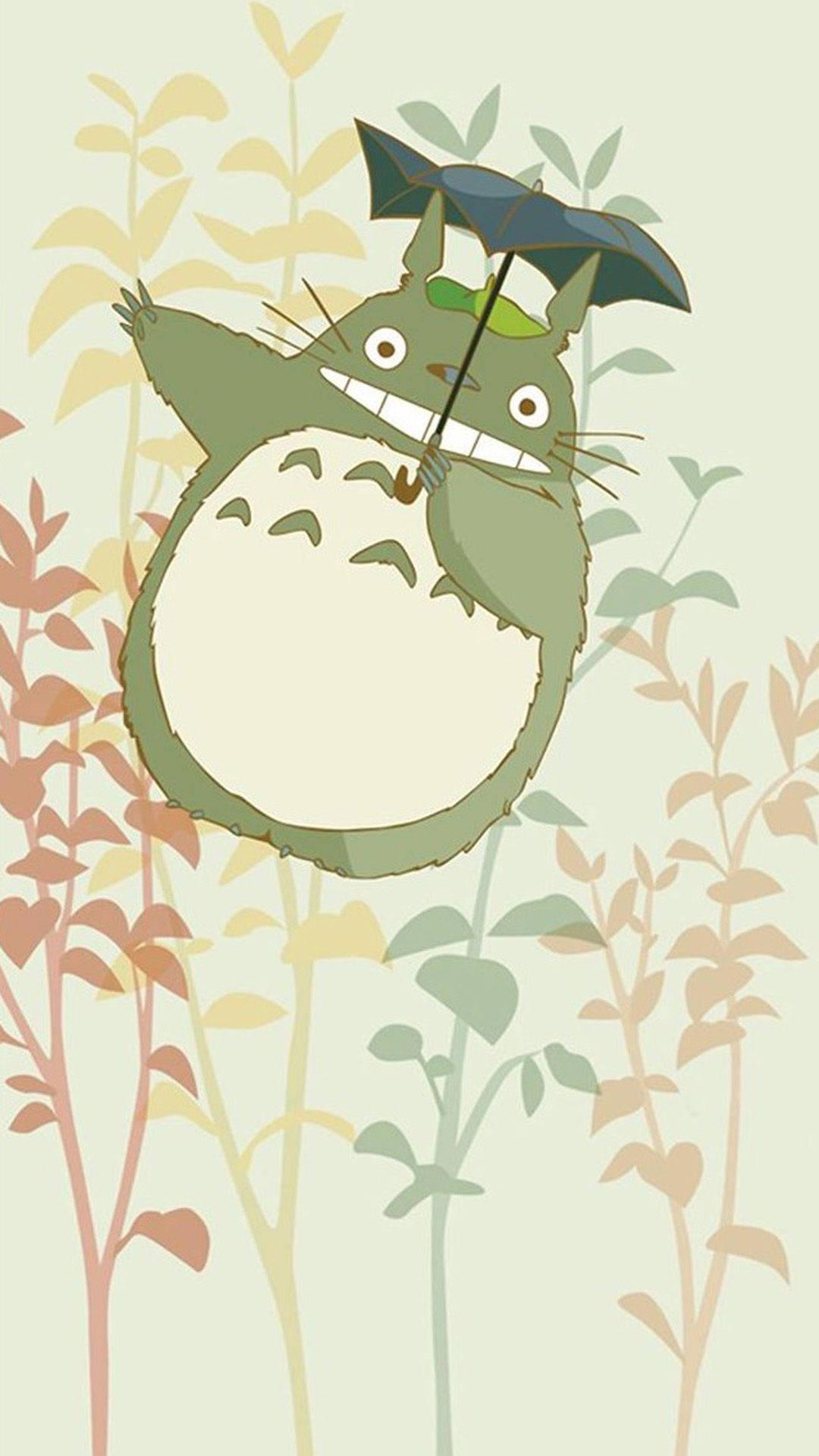 Soar above the forest with Totoro — 1080x1920 wallpaper