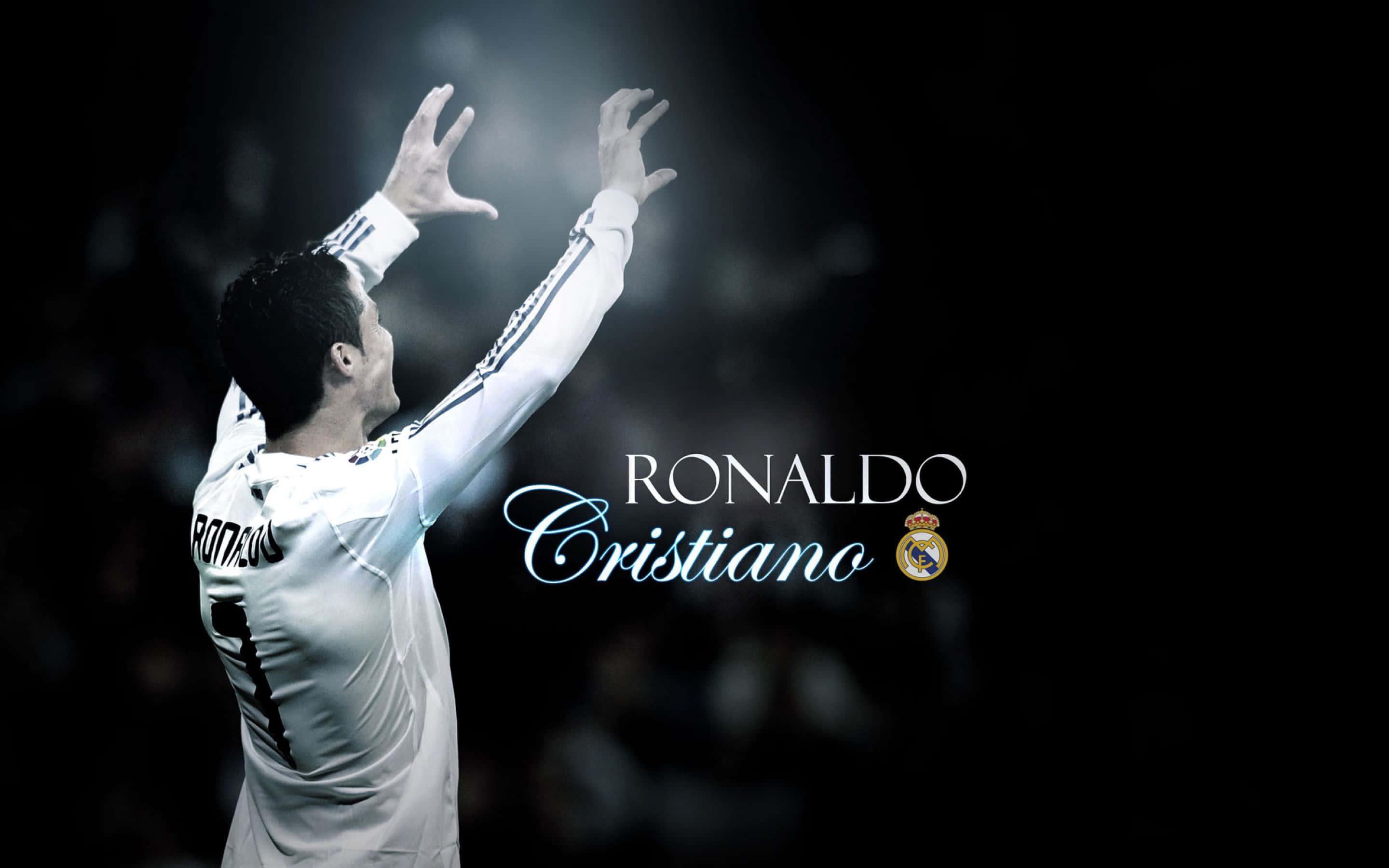 Soccer player Cristiano Ronaldo showcases his skills on the field.