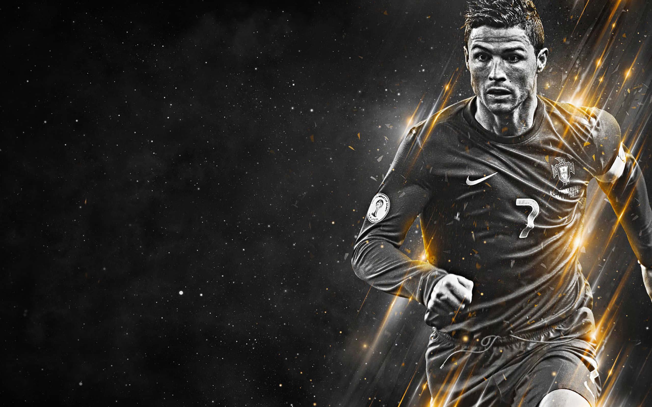 Soccer star Cristiano Ronaldo in action