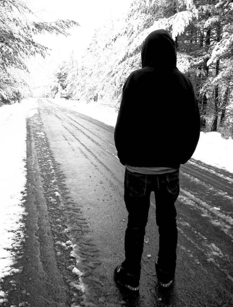 Solitary Journey - A Lone Boy Wandering — 779x1024 wallpaper