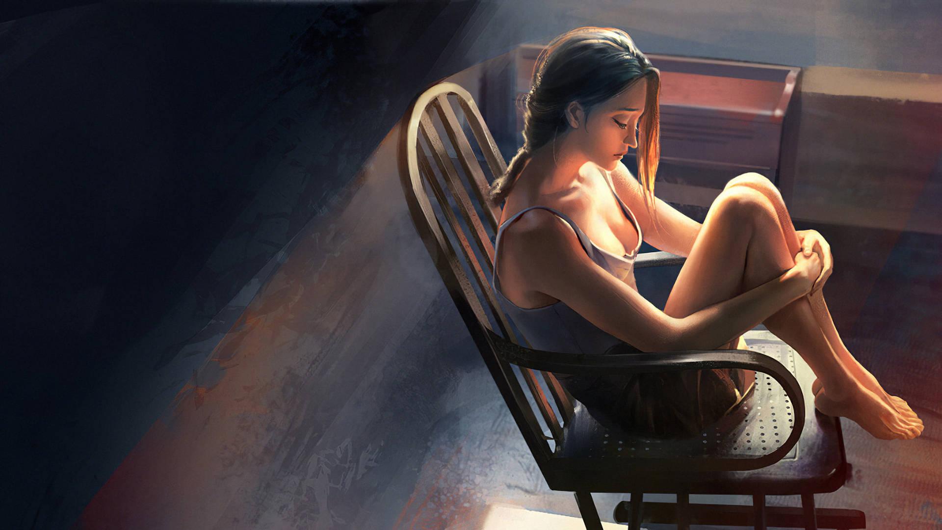 Solitude Serenity - A Lonely Girl's Contemplation — 1920x1080 wallpaper