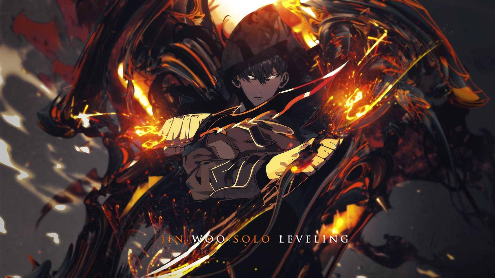 Solo Leveling Fire Jin-Woo — 1920x1080 wallpaper