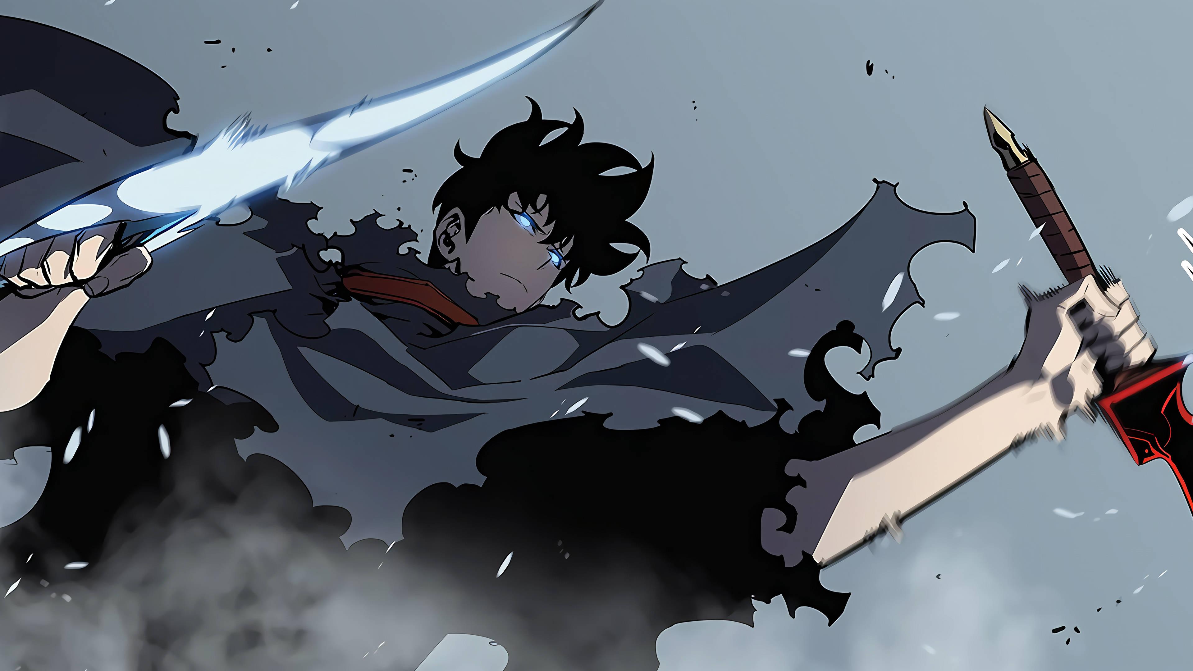Solo Leveling Jin-Woo Fighting — 3840x2160 wallpaper