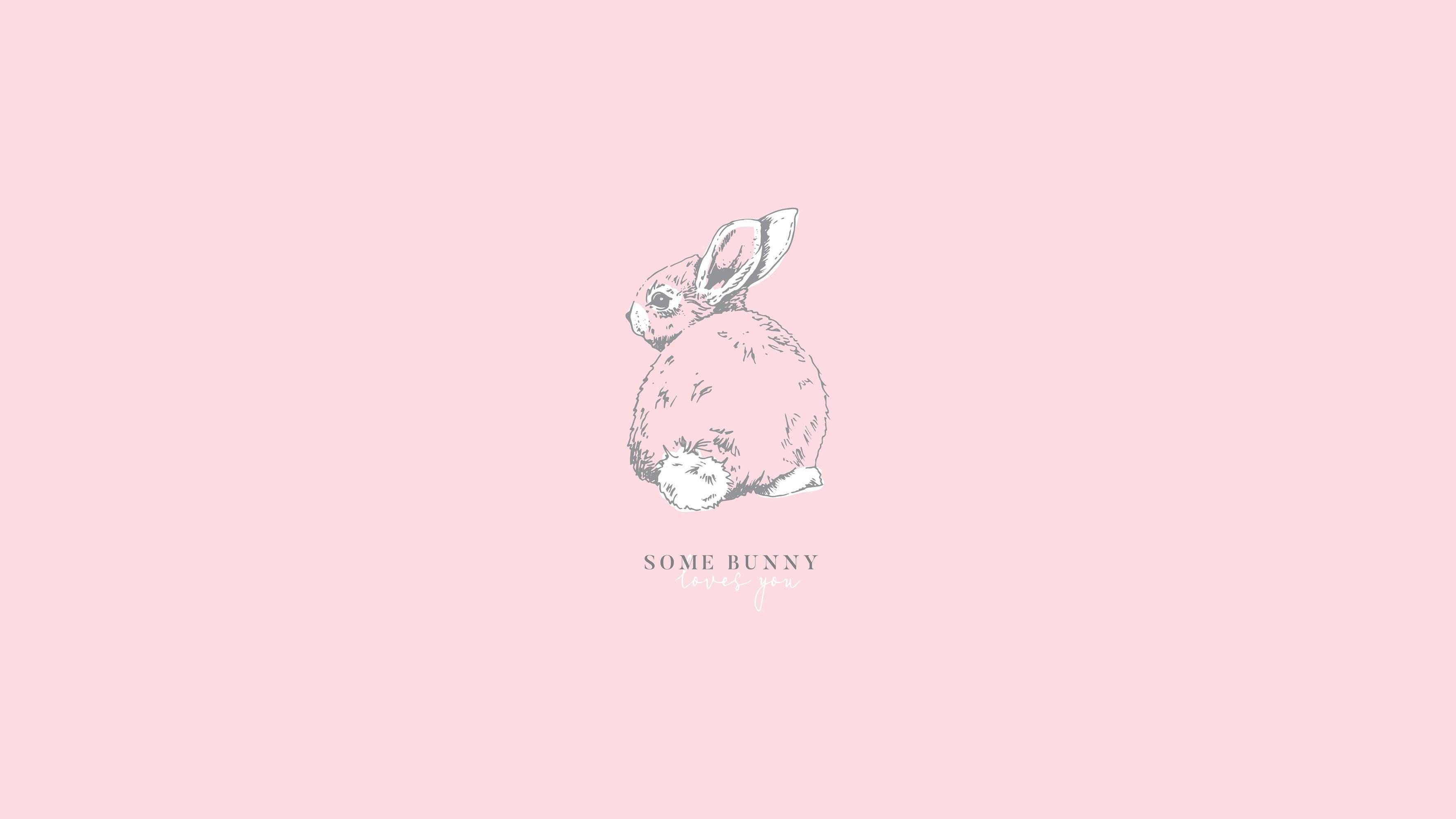 Some Bunny Loves You Pastel Aesthetic — 3556x2000 wallpaper