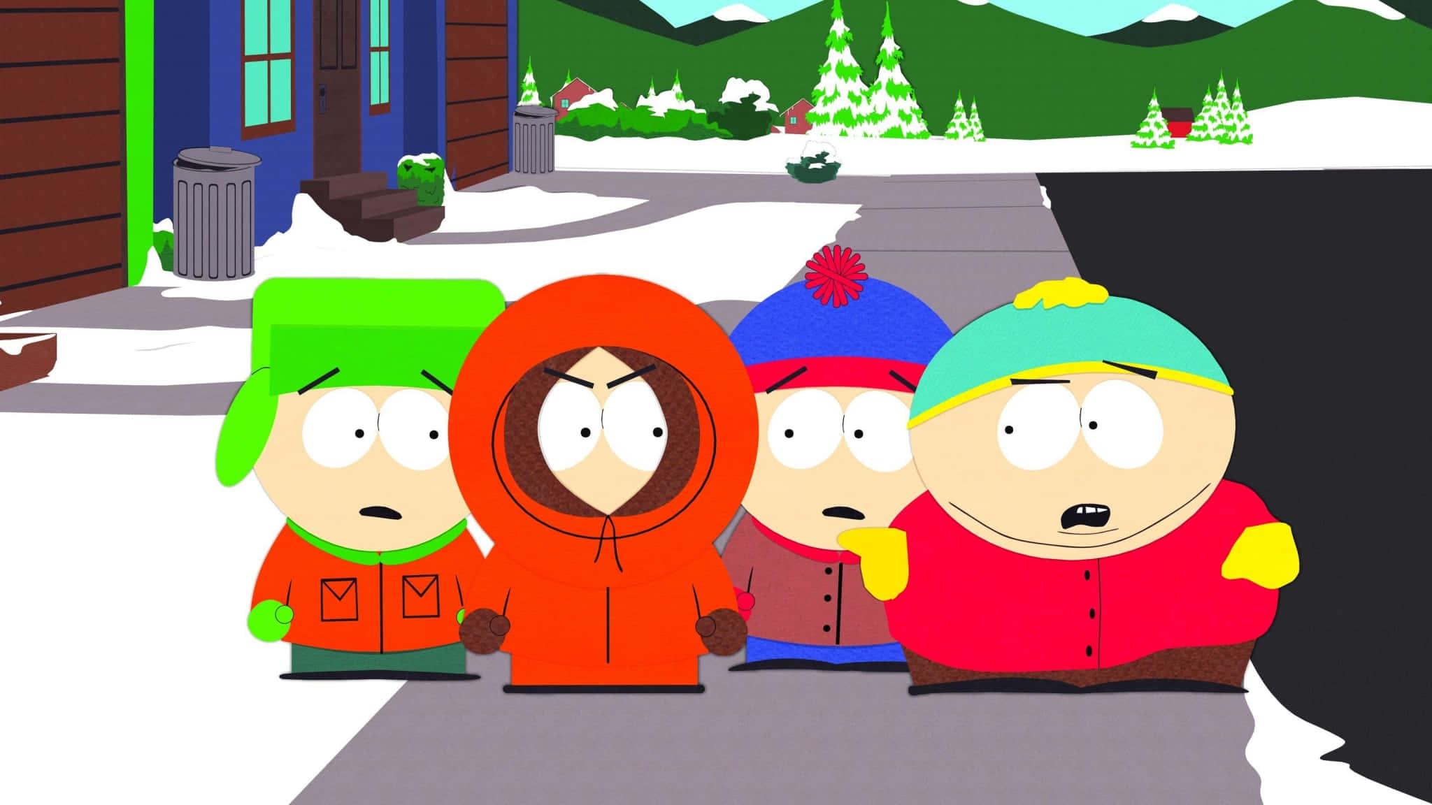 South Park characters doing their thing — 2048x1152 wallpaper