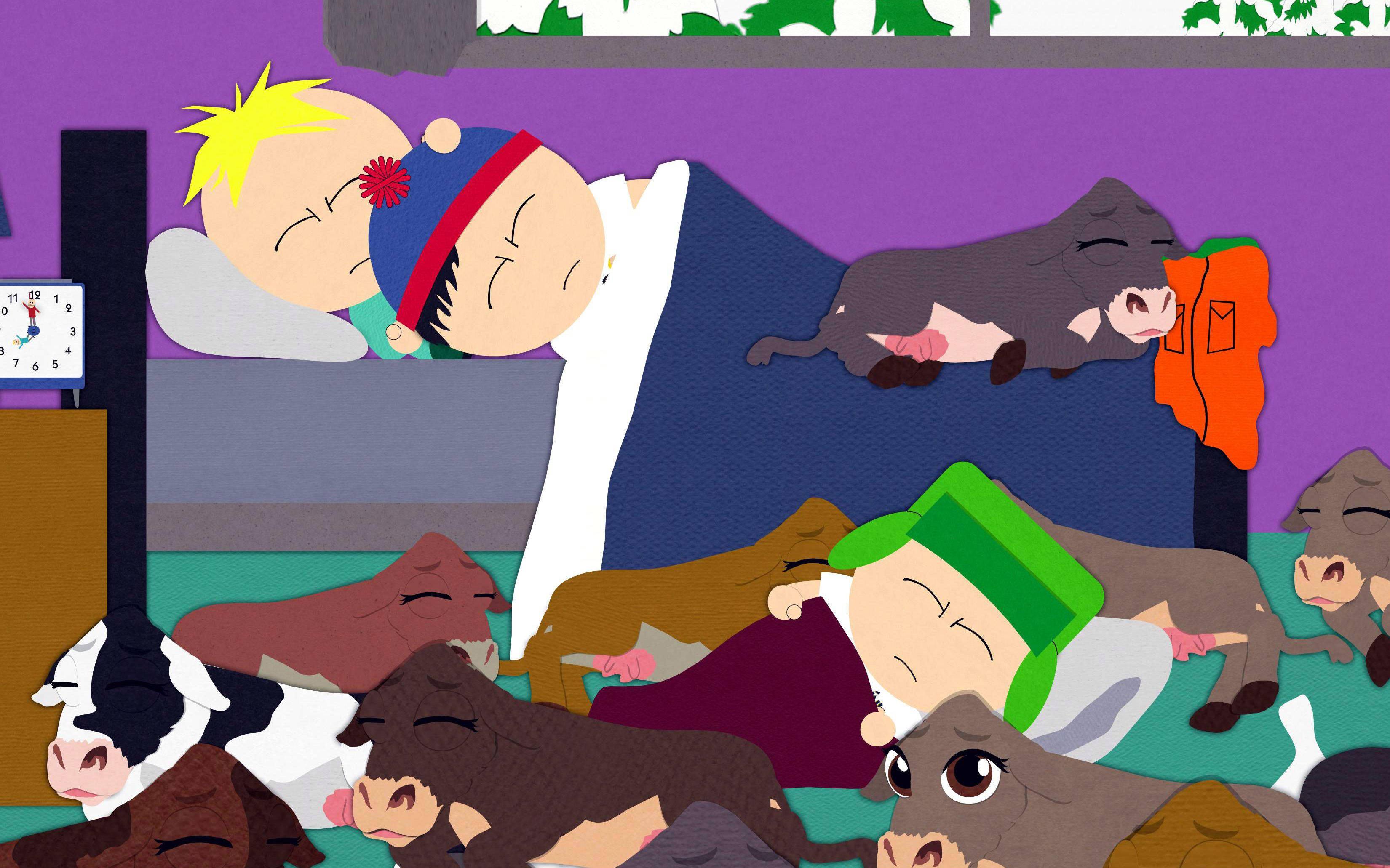 South Park Characters With Cows — 3300x2062 wallpaper