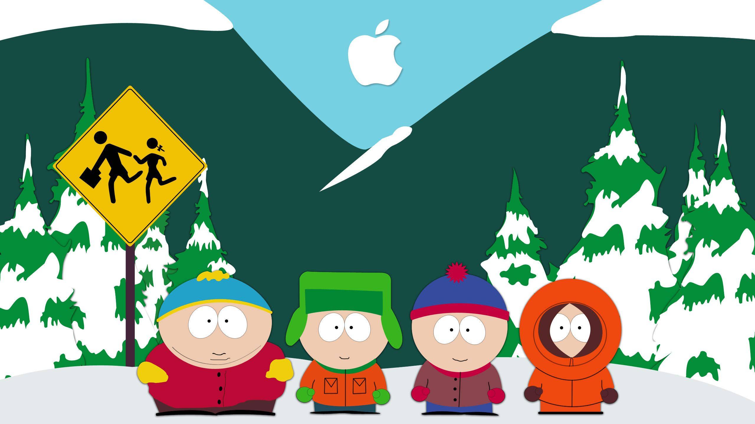South Park With Apple Logo Art — 2560x1440 wallpaper