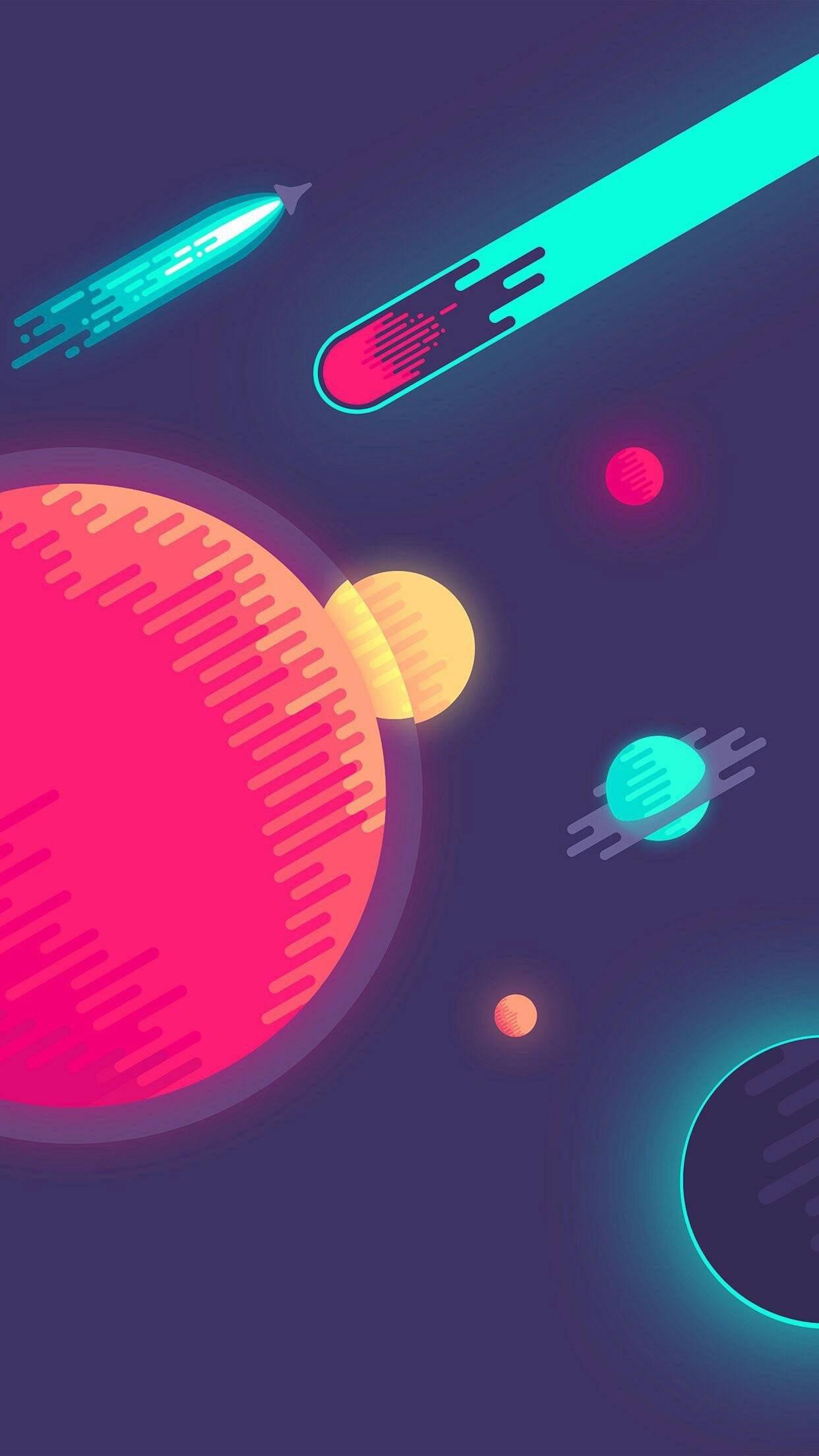 Space Illustration Ios 16 — 1242x2208 wallpaper