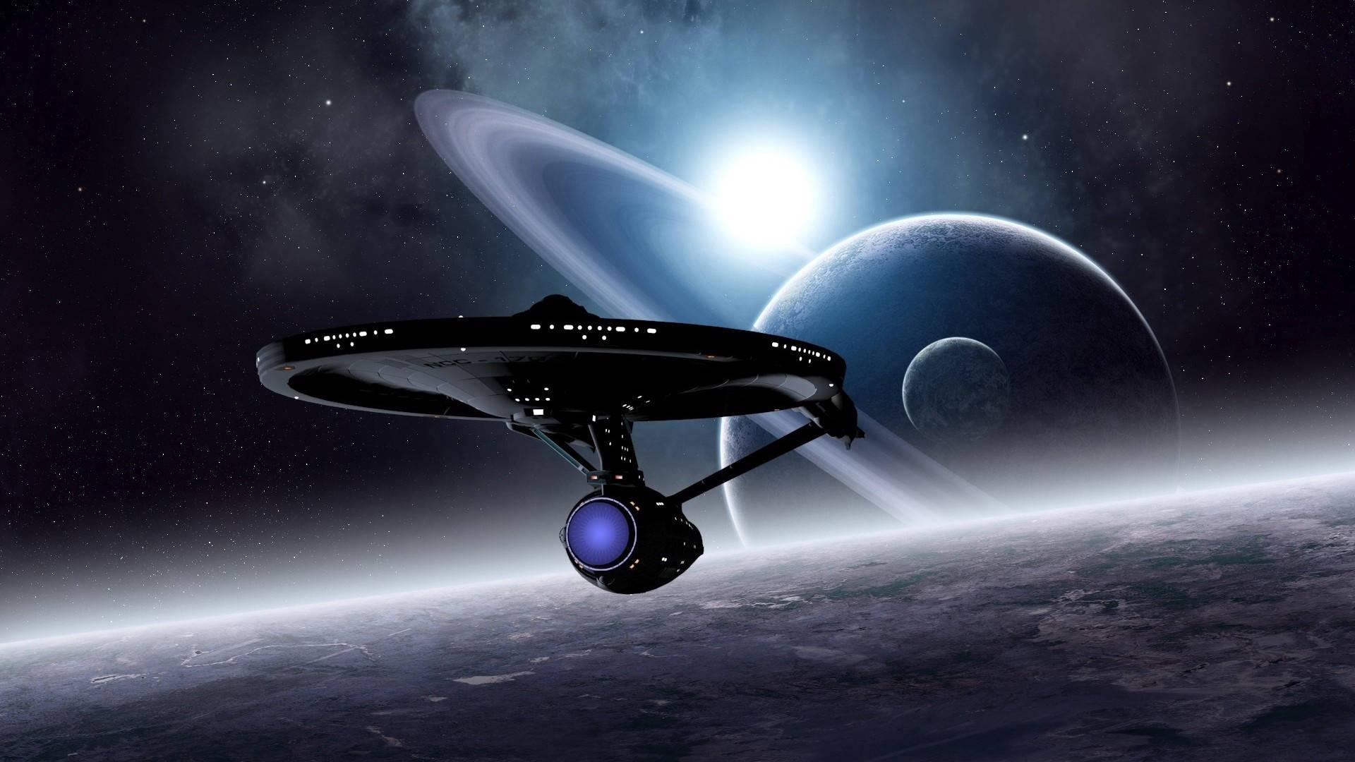 Spaceship Flying In Universe — 1920x1080 wallpaper