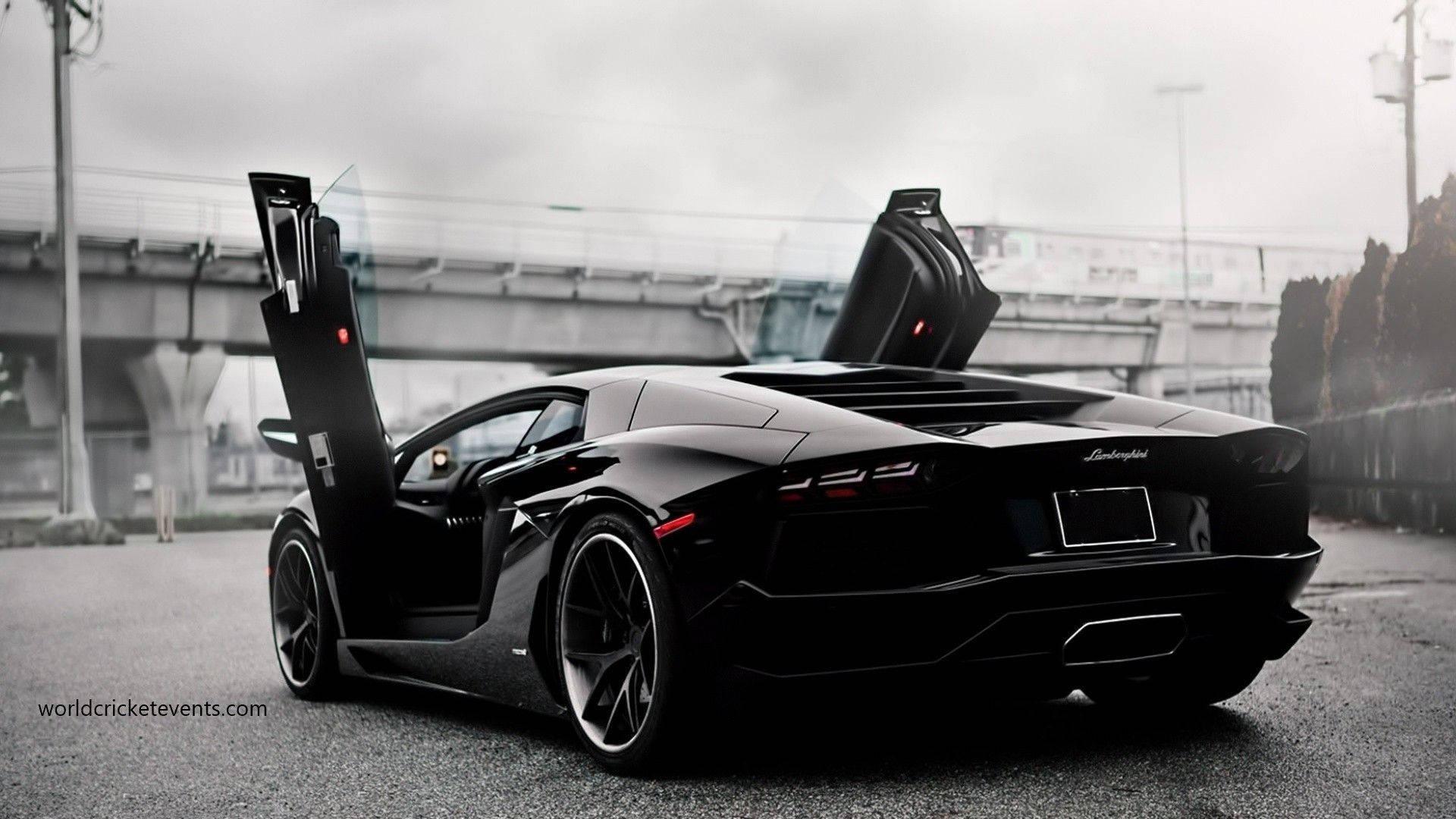 Speed and Style: The Black Lamborghini Aventador — 1920x1080 wallpaper