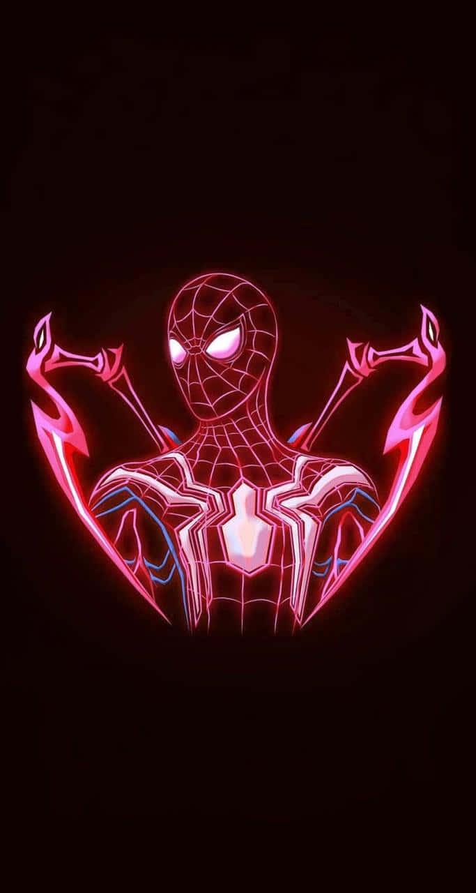 Spider Man Aesthetic Glowing Pink — 683x1280 wallpaper