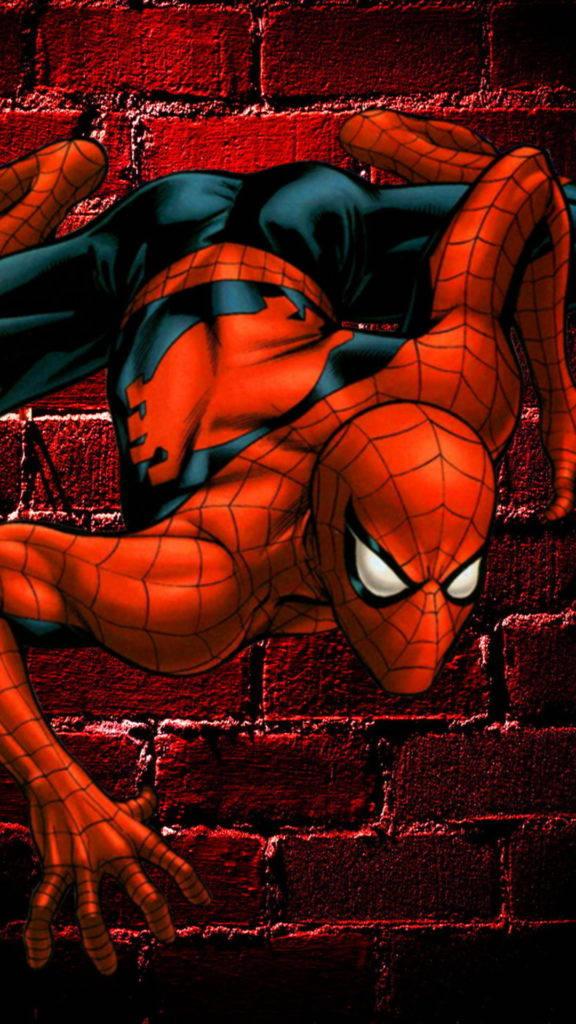 Spider Man Crawling Down Mobile — 576x1024 wallpaper