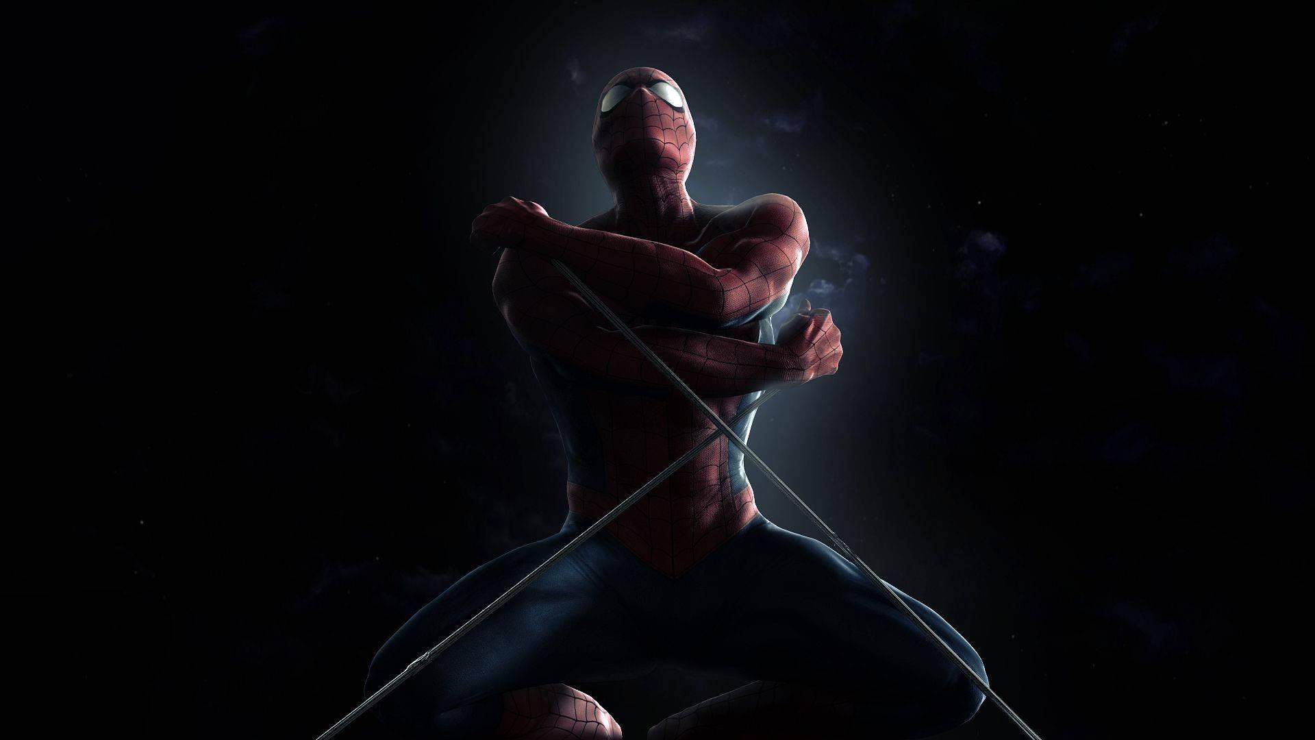 Spider Man Flexing His Arms — 1920x1080 wallpaper