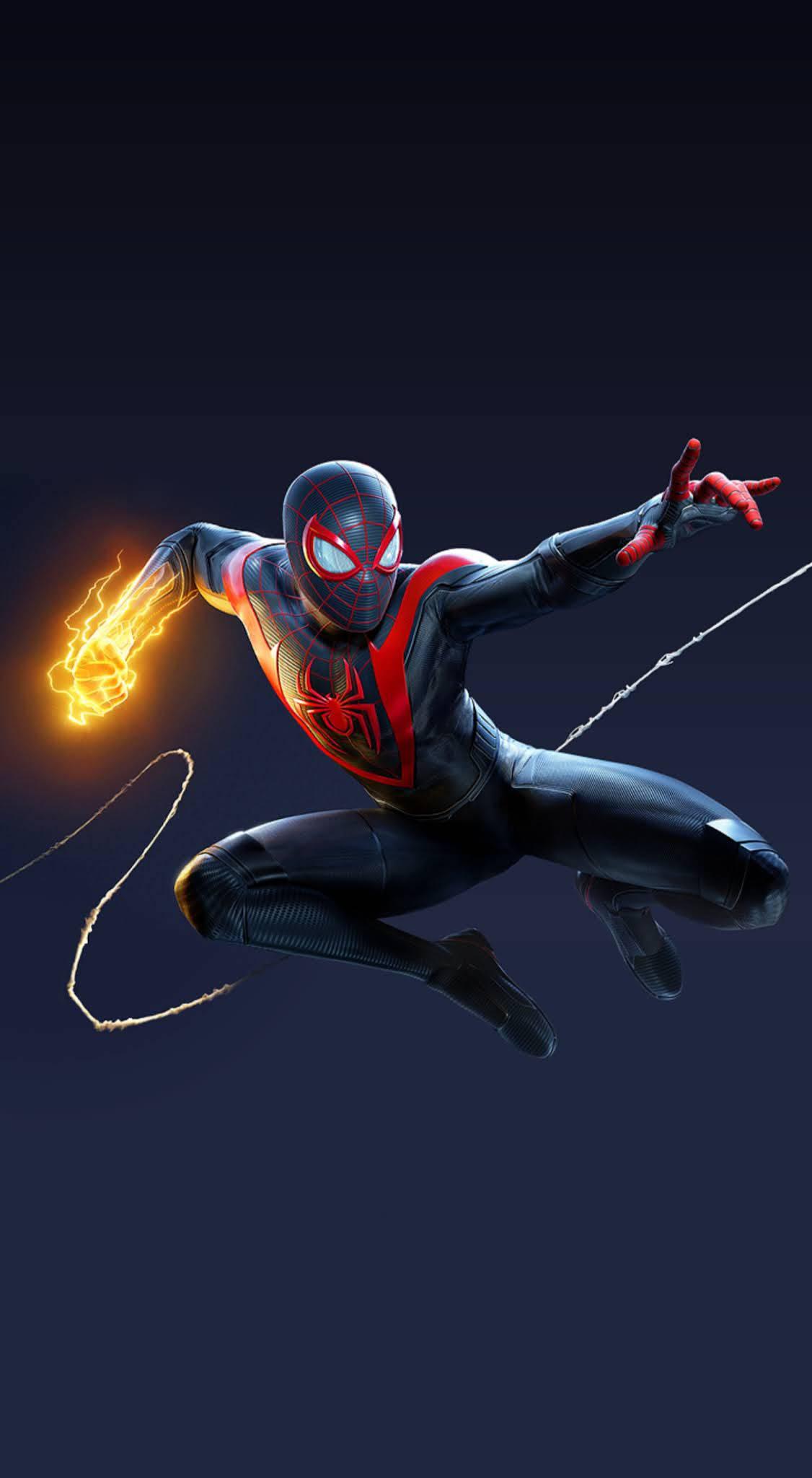Spider Man Glowing Hand Mobile — 1126x2048 wallpaper