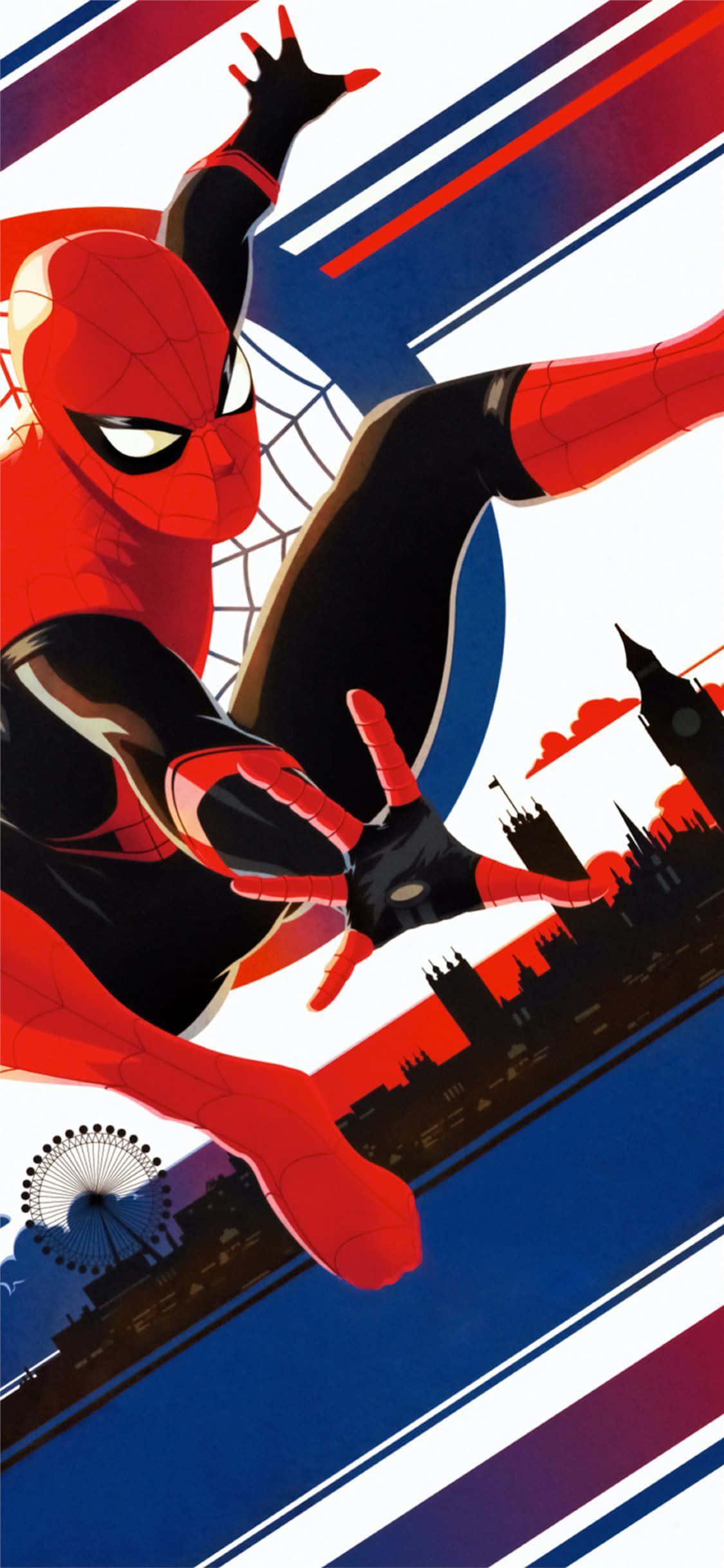 spider man into the spider verse - london — 1125x2436 wallpaper