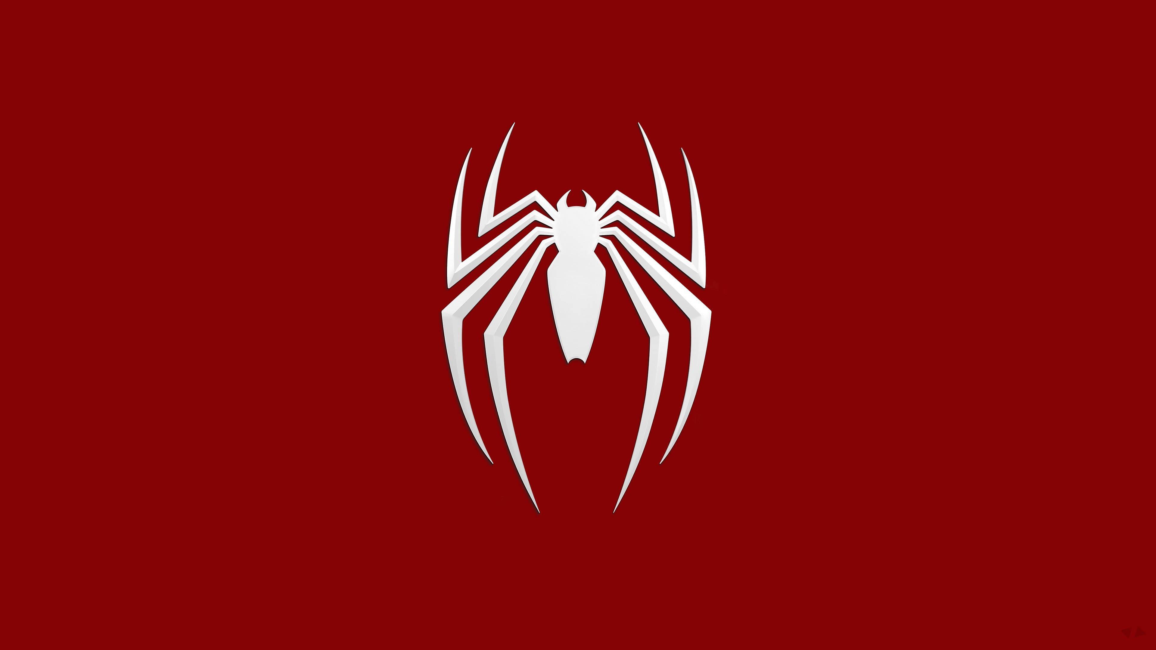 Spider Man Logo In White — 3840x2160 wallpaper