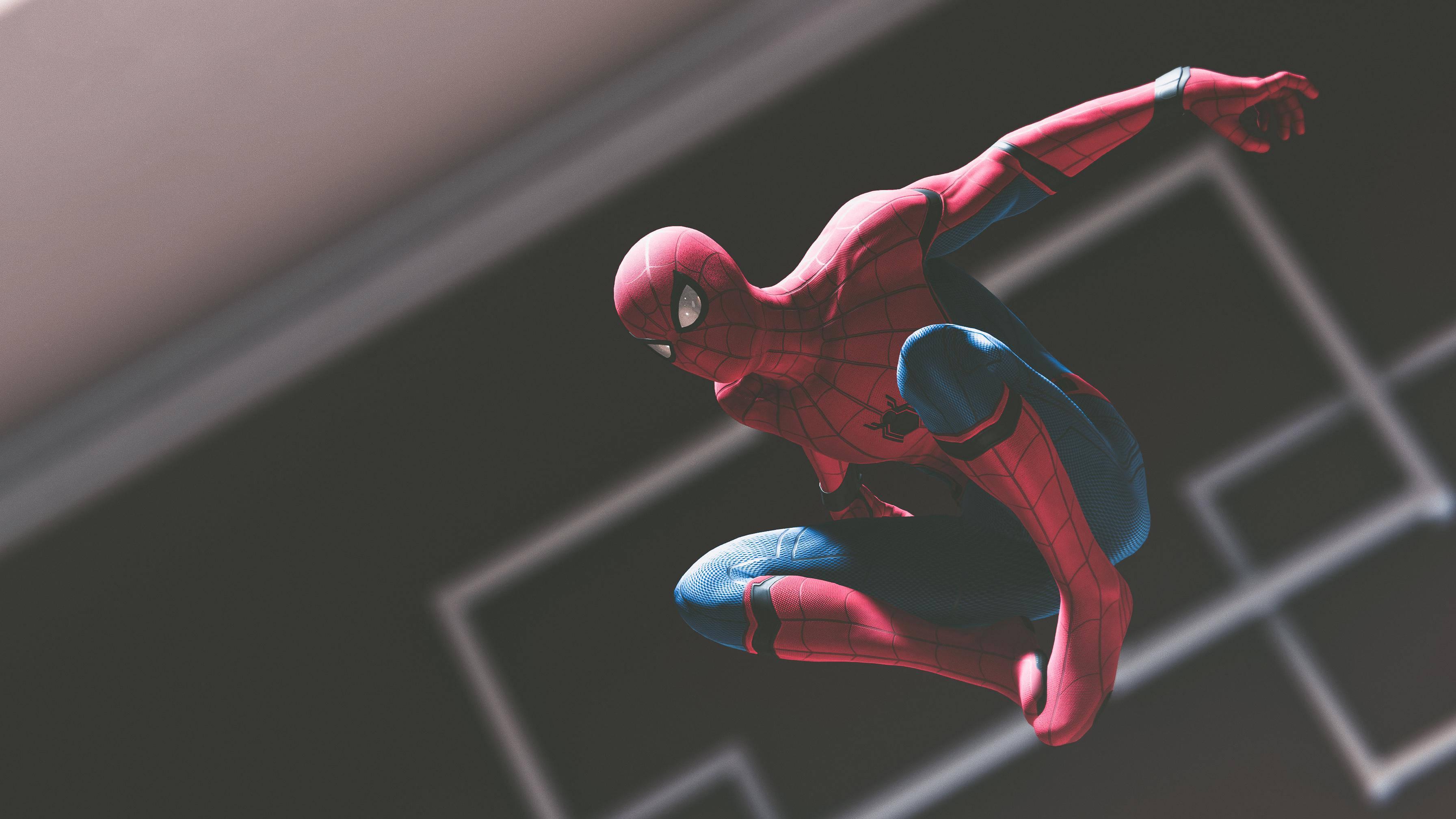 Spider Man Mid Air 4k — 3585x2017 wallpaper