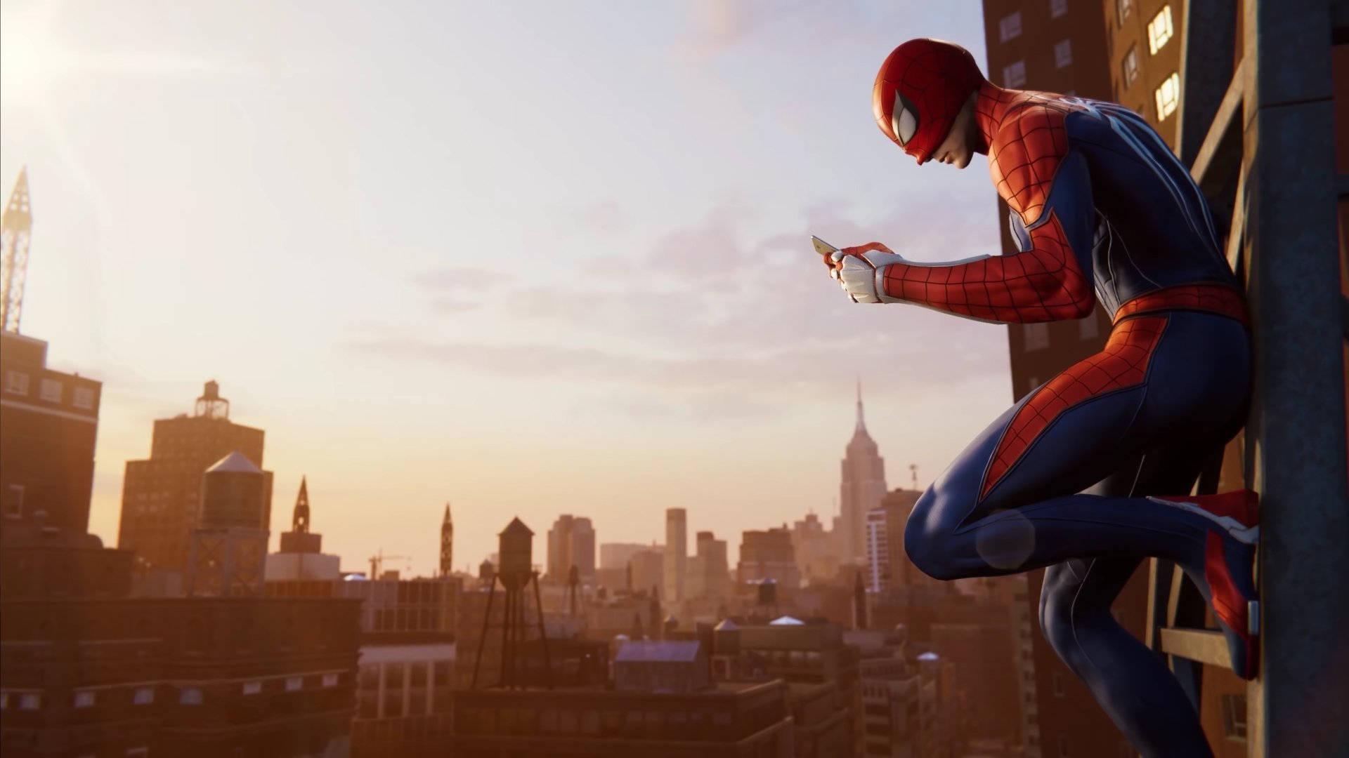Spider Man On A Ledge 4k — 1920x1080 wallpaper