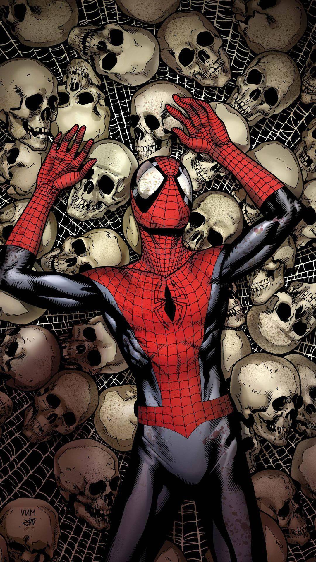 Spider Man Skull Pile Mobile — 1080x1920 wallpaper