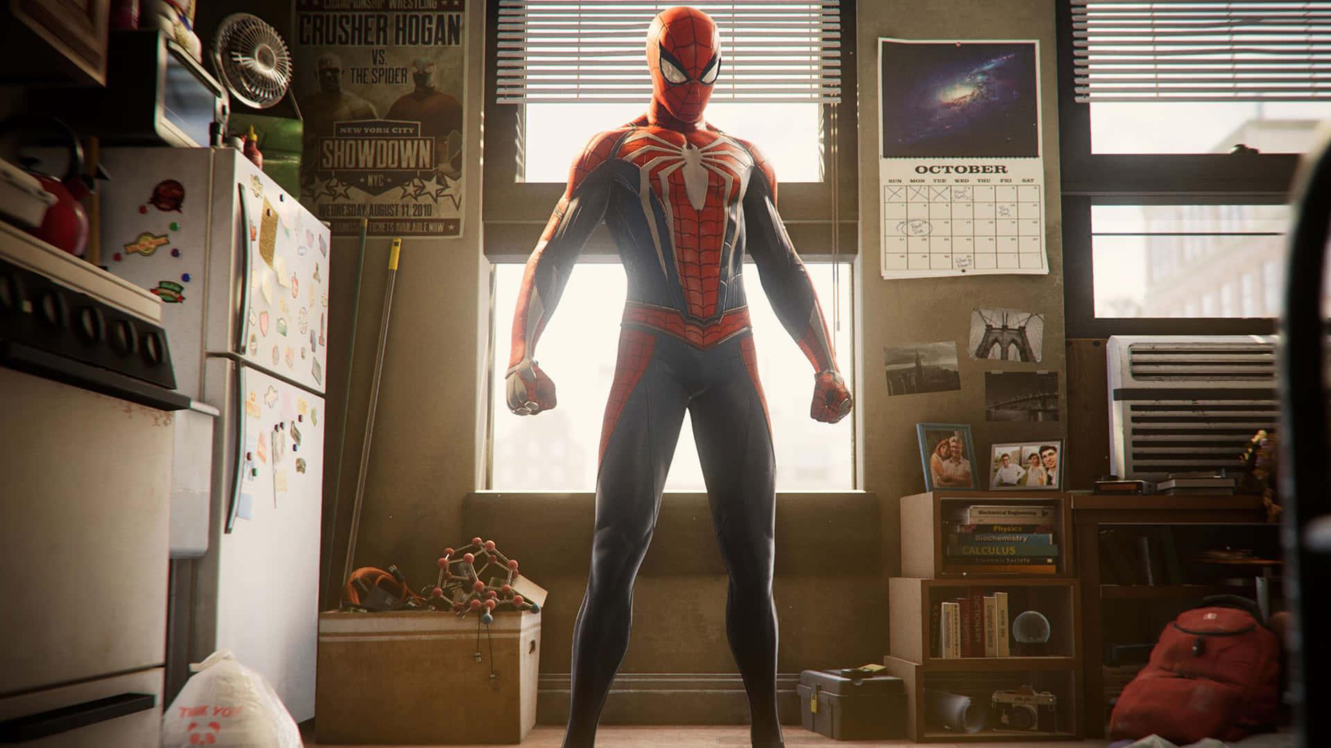 : Spiderman Crawling Amongst the Cityscape