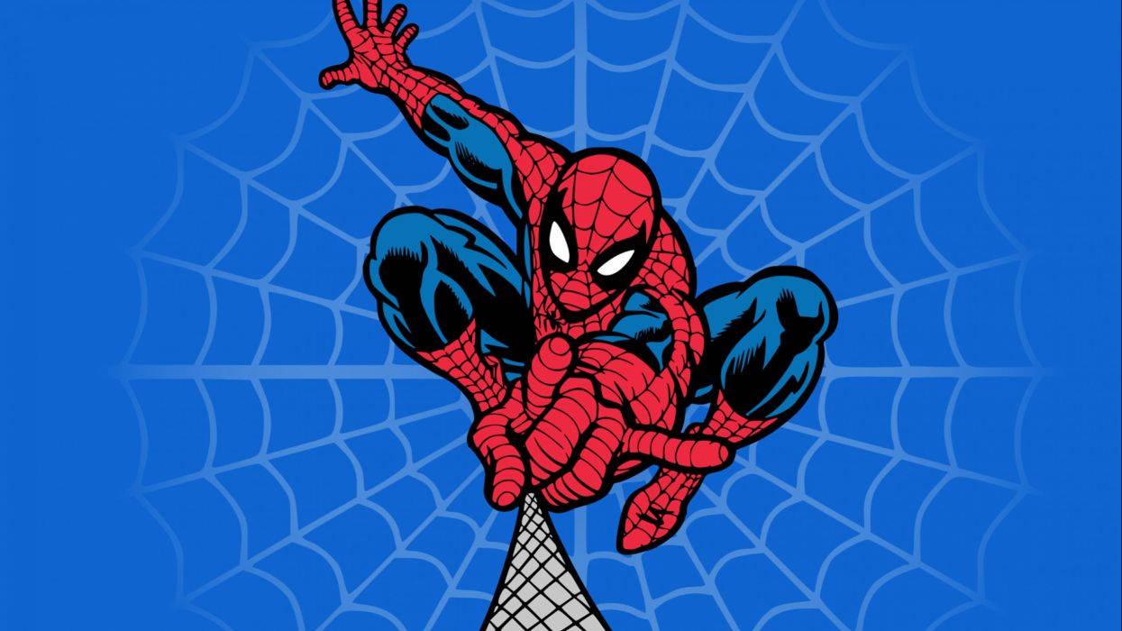 Spiderman swinging through the air