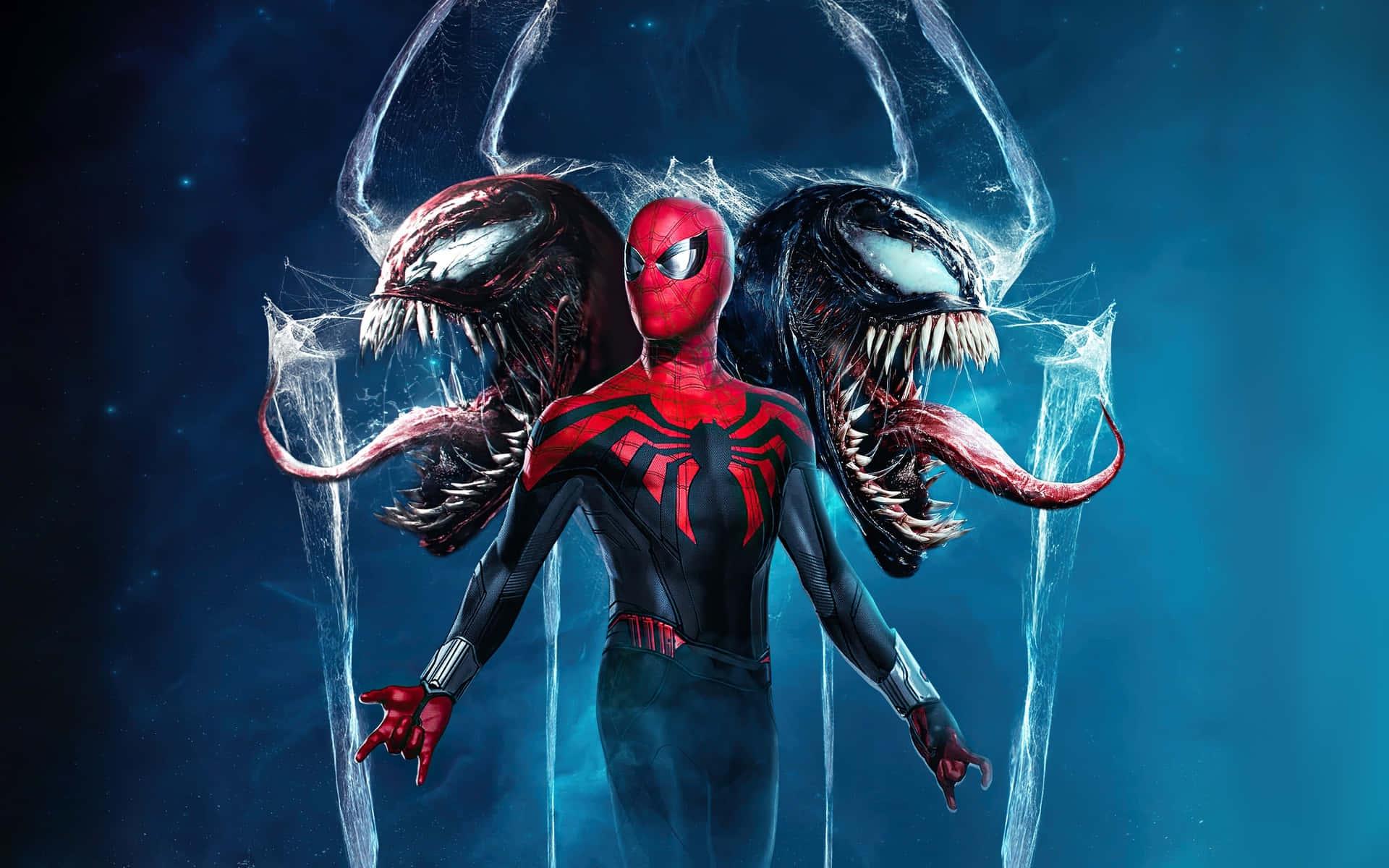"Spiderman swoops into action against evil."