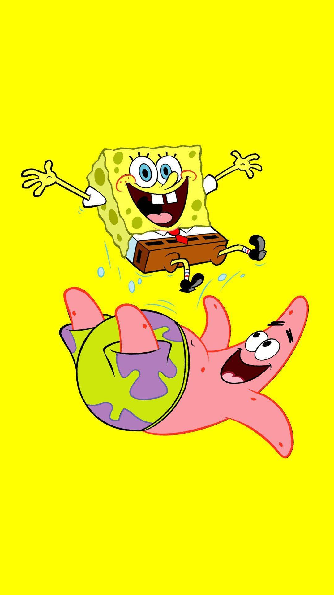 Spongebob and Patrick having a fun day at the beach. — 1080x1920 wallpaper
