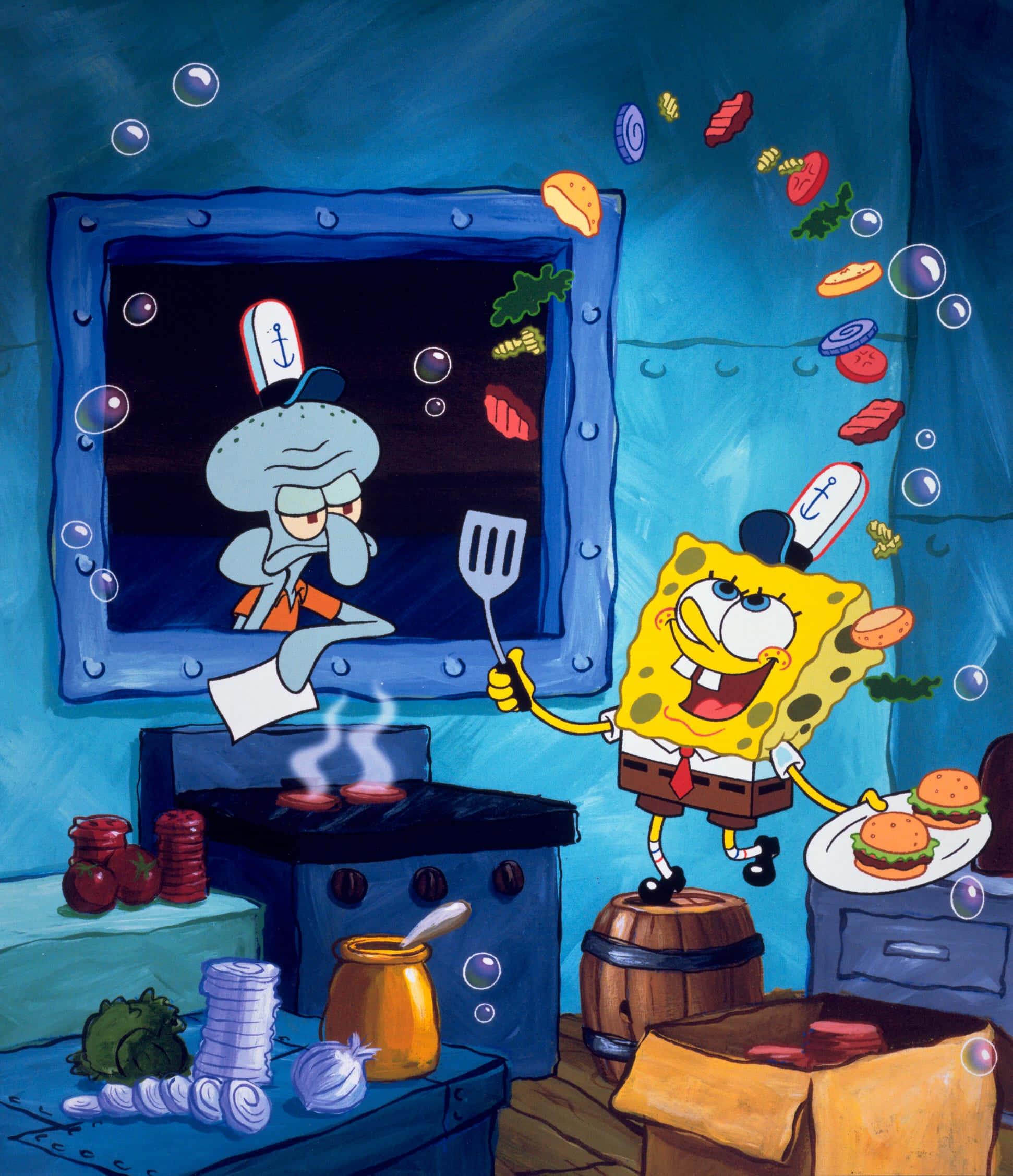 SpongeBob And Squidward Picture — 1942x2254 wallpaper