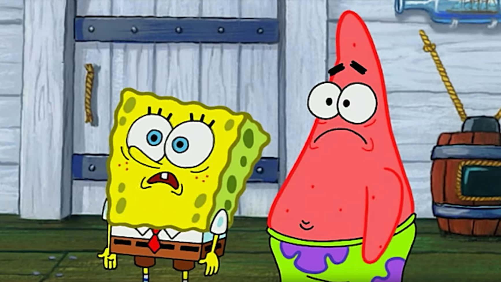 SpongeBob SquarePants And Patrick Scared Picture — 1734x975 wallpaper