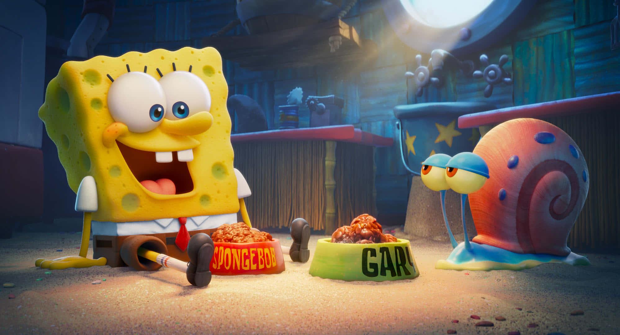 SpongeBob SquarePants Feeding Gary Picture — 1998x1080 wallpaper