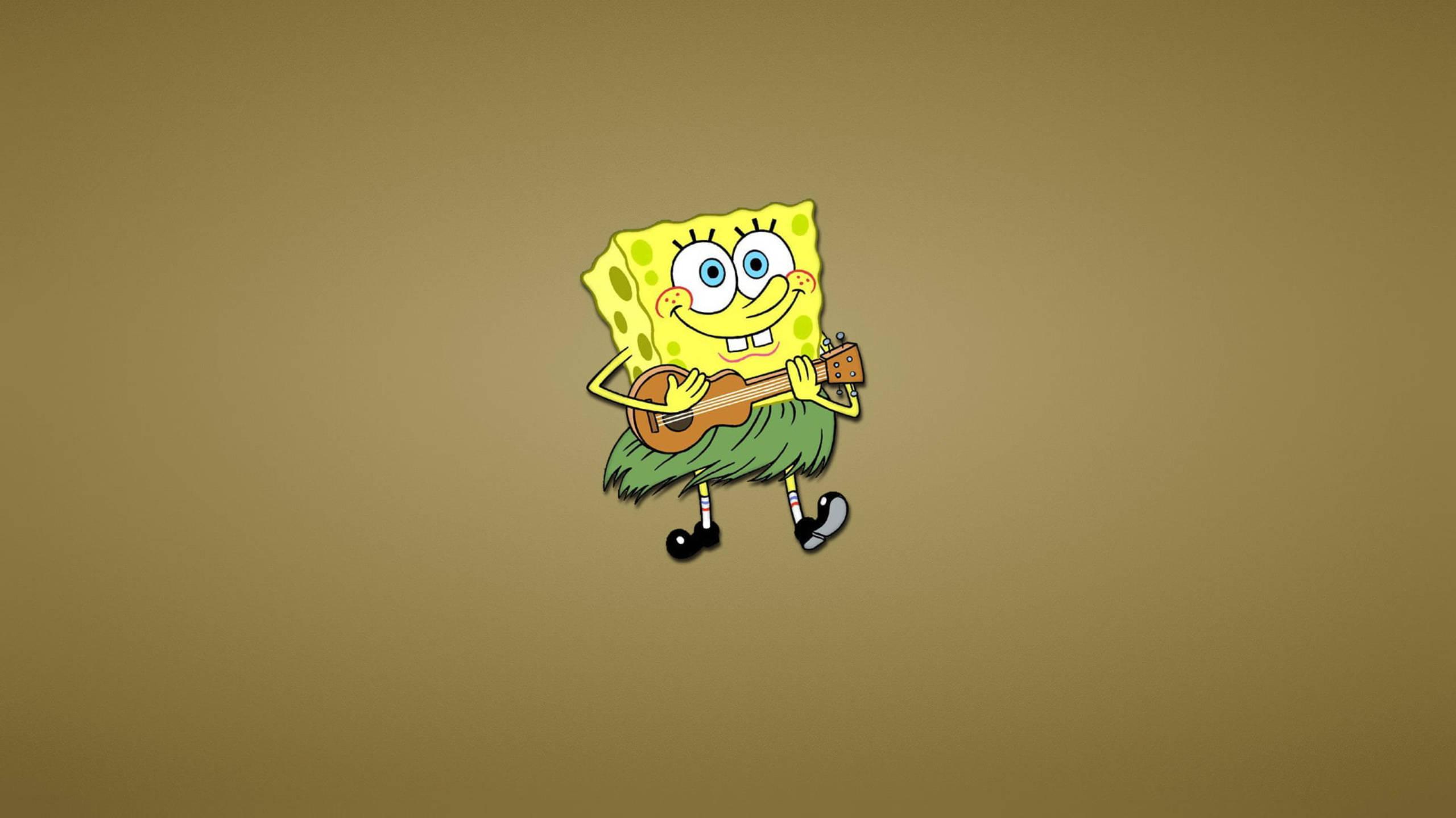 Spongebob With Ukulele — 2560x1440 wallpaper