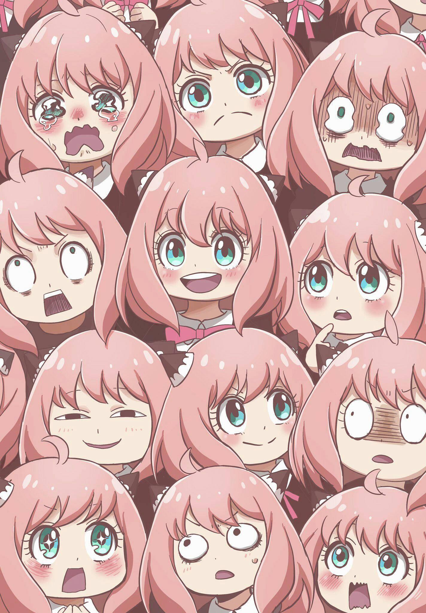 Spy X Family Anya's Different Emotions — 1424x2048 wallpaper
