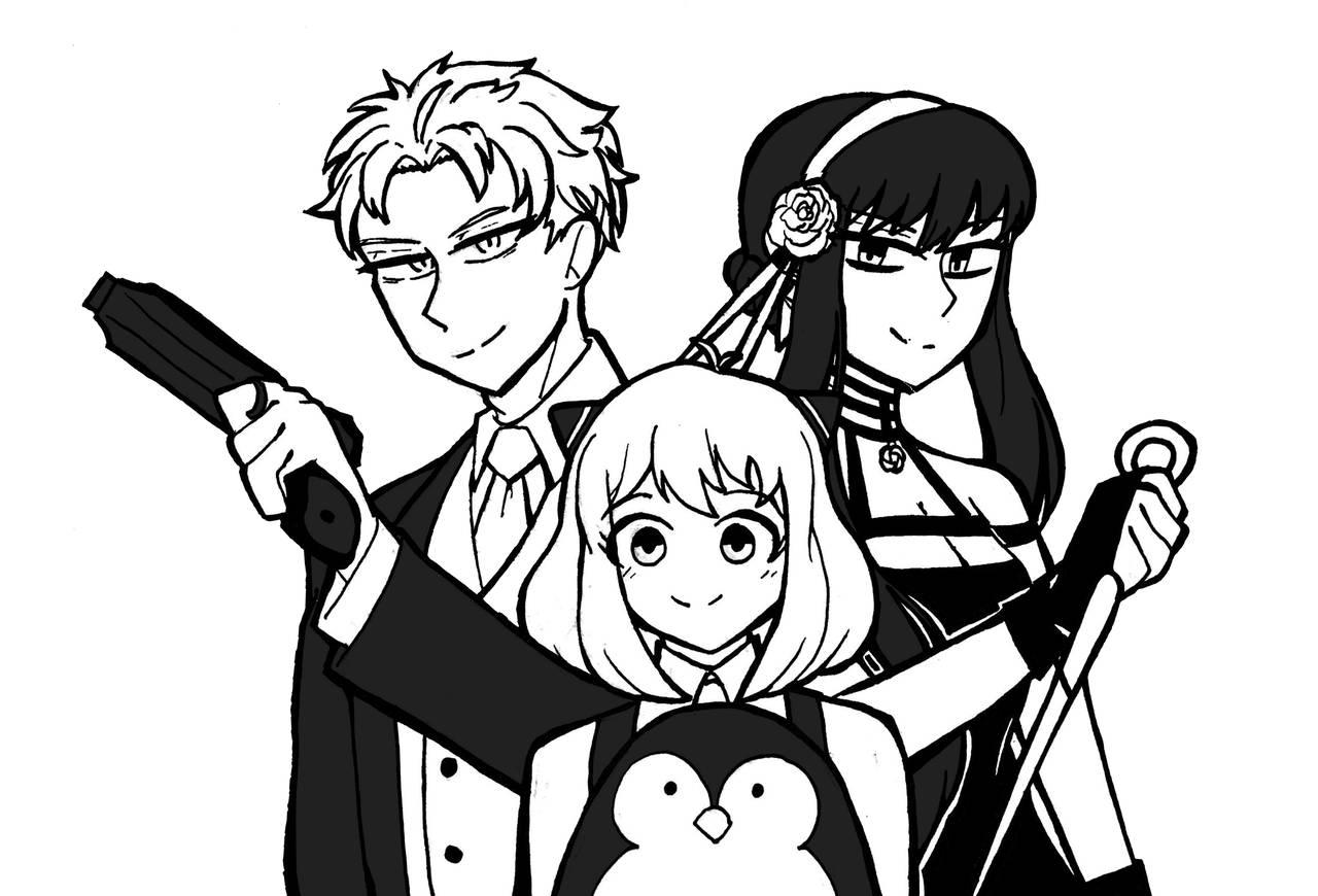 Spy X Family Black And White — 1280x870 wallpaper