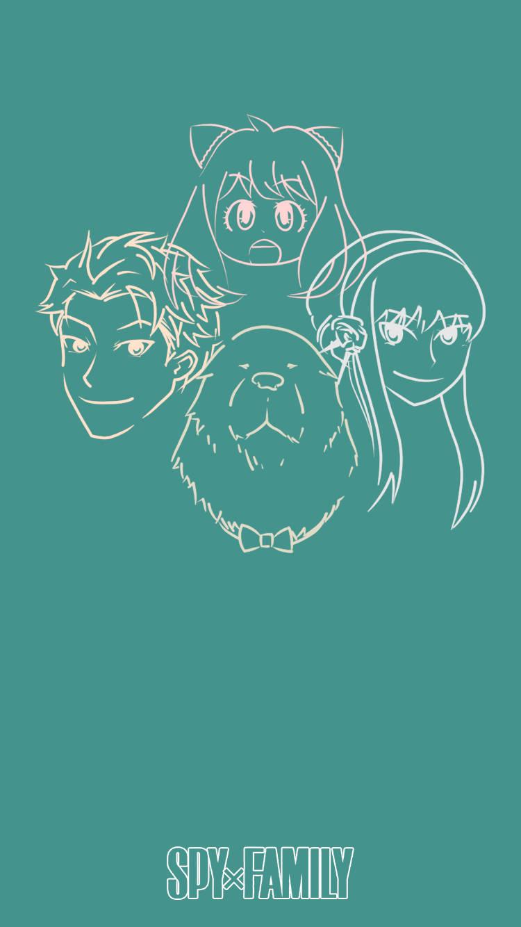 Spy X Family Minimalist Face Outline — 750x1334 wallpaper