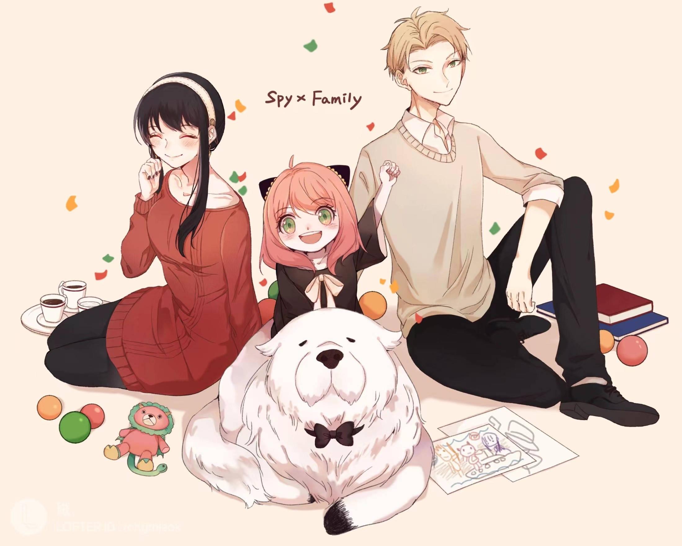 Spy X Family Seated Together — 2199x1759 wallpaper