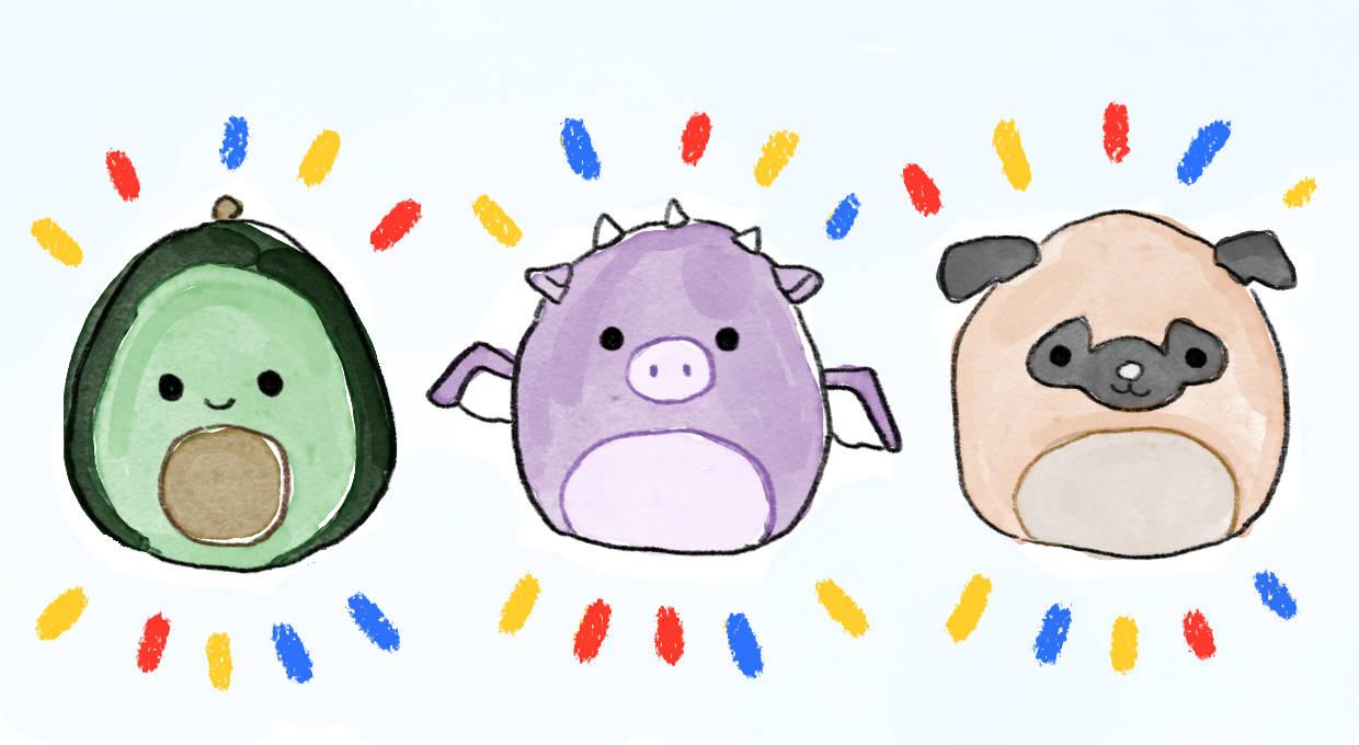 Squishmallows Cartoon Drawing — 1240x680 wallpaper