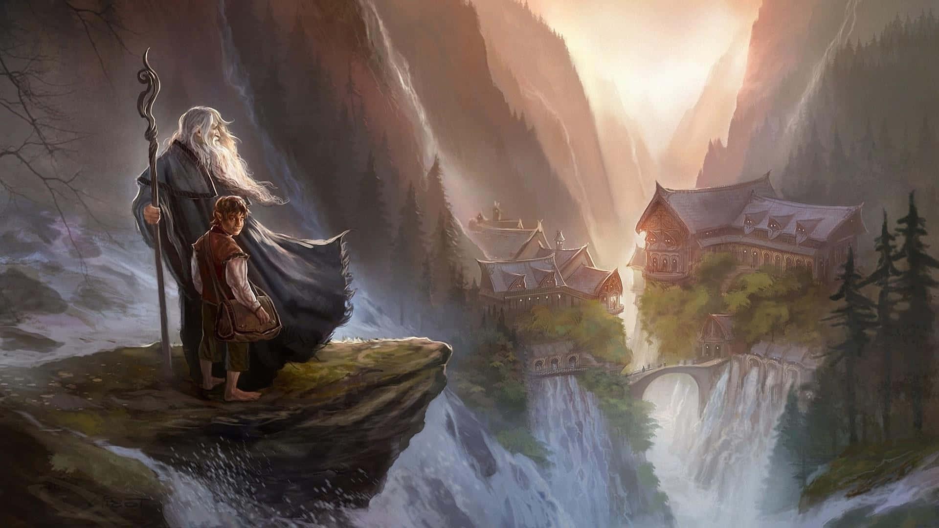 Standing on the precipice of destiny, Frodo Baggins embarks on a perilous journey to the heart of Mordor to save Middle Earth. — 1920x1080 wallpaper