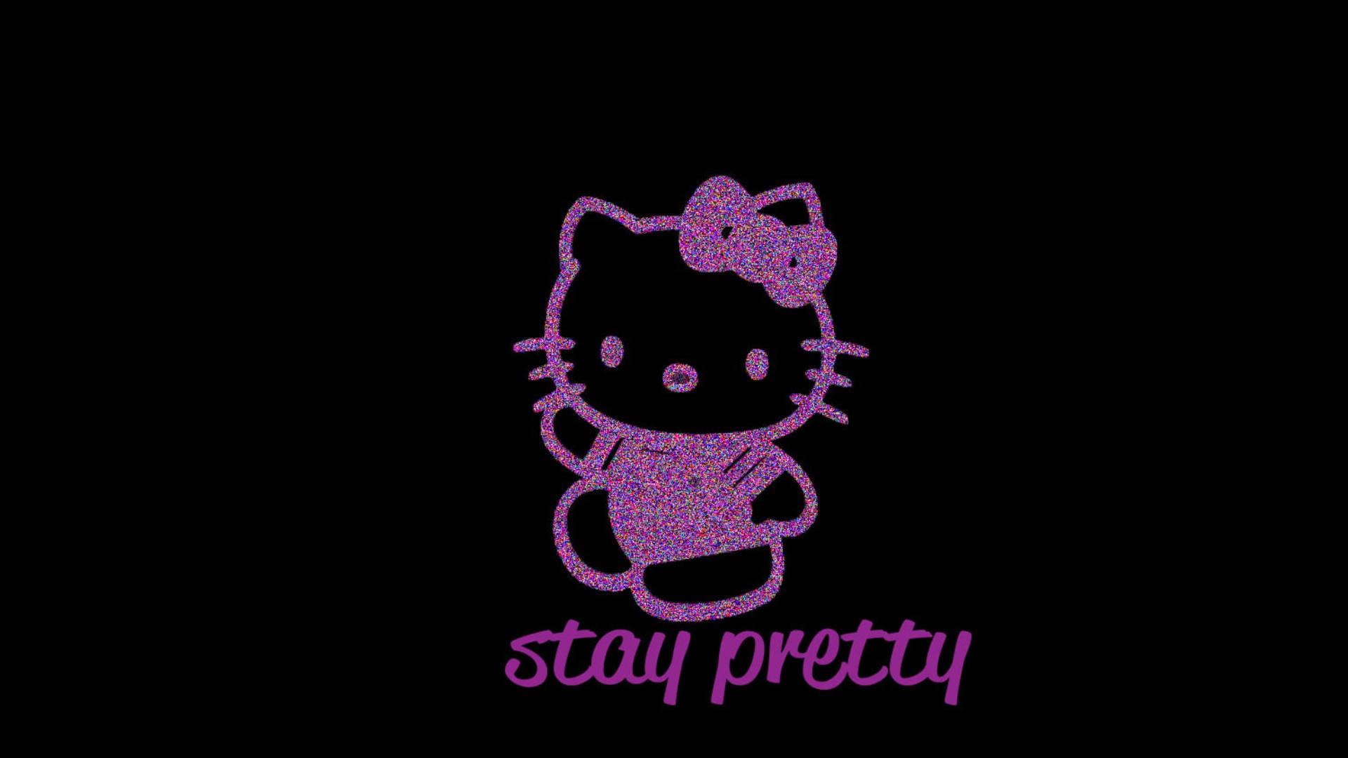 Stay Pretty Black Hello Kitty — 1920x1080 wallpaper