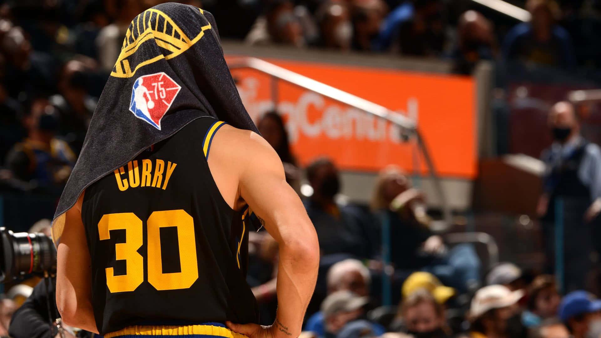 Stephen Curry, 2x NBA MVP, in his Golden State Warriors jersey — 1920x1080 wallpaper