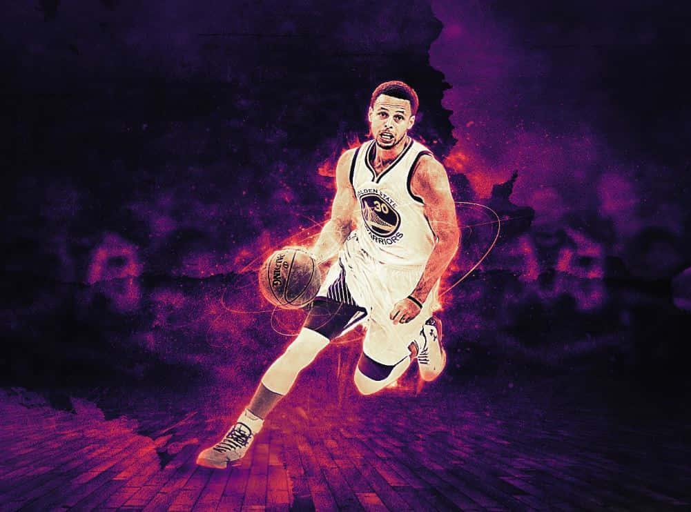 Stephen Curry dribbling on the basketball court — 1001x742 wallpaper