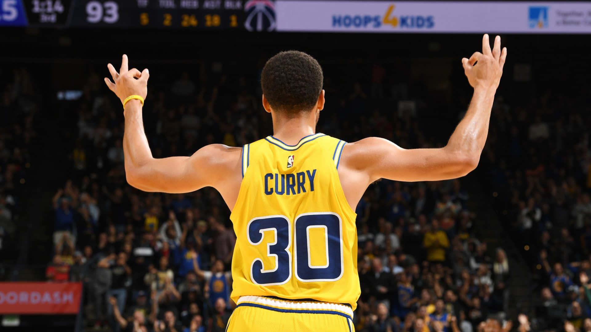 Stephen Curry shooting a basketball during a game — 1920x1080 wallpaper