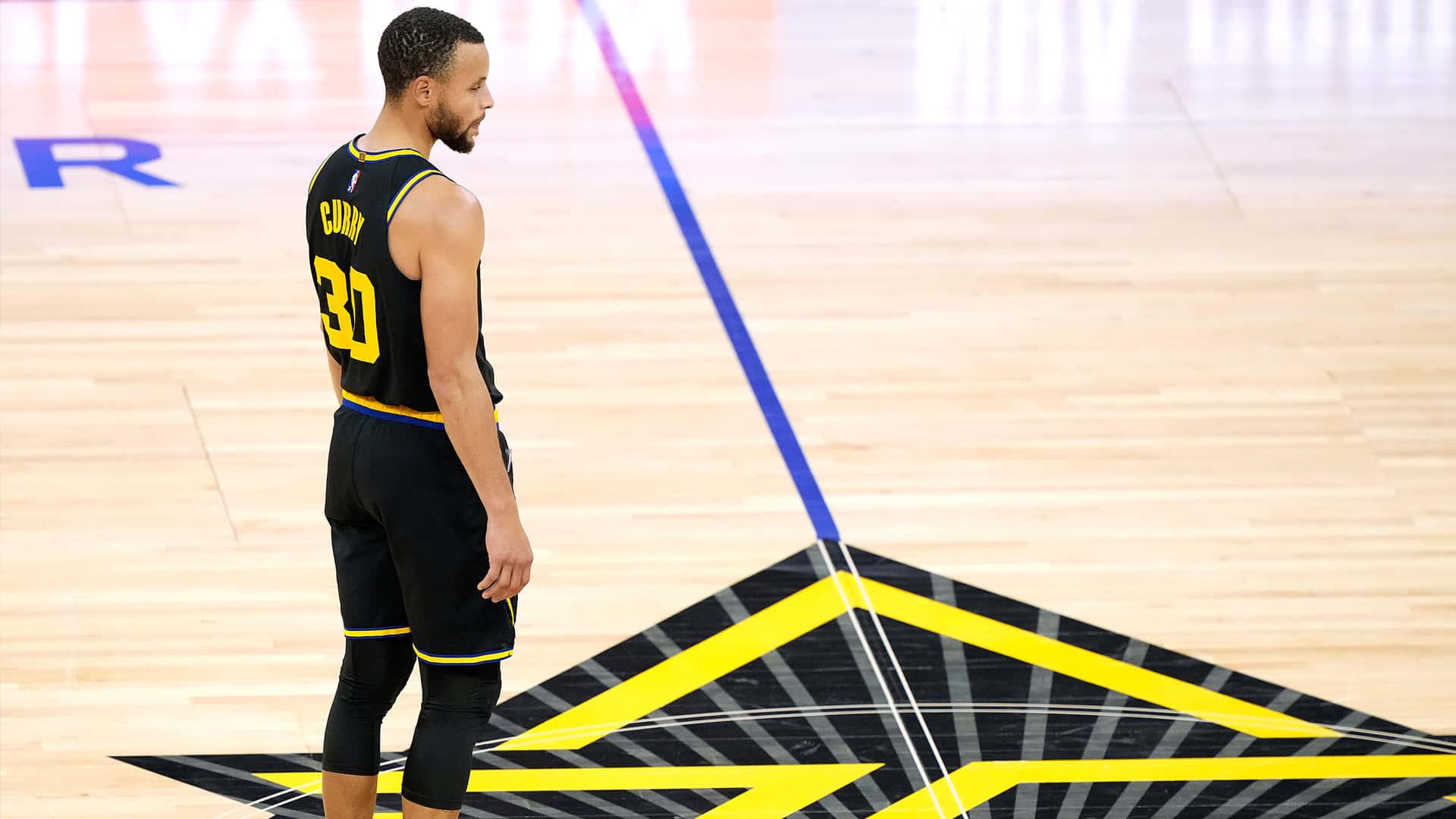 Stephen Curry taking a three-point shot in a basketball game — 1920x1080 wallpaper