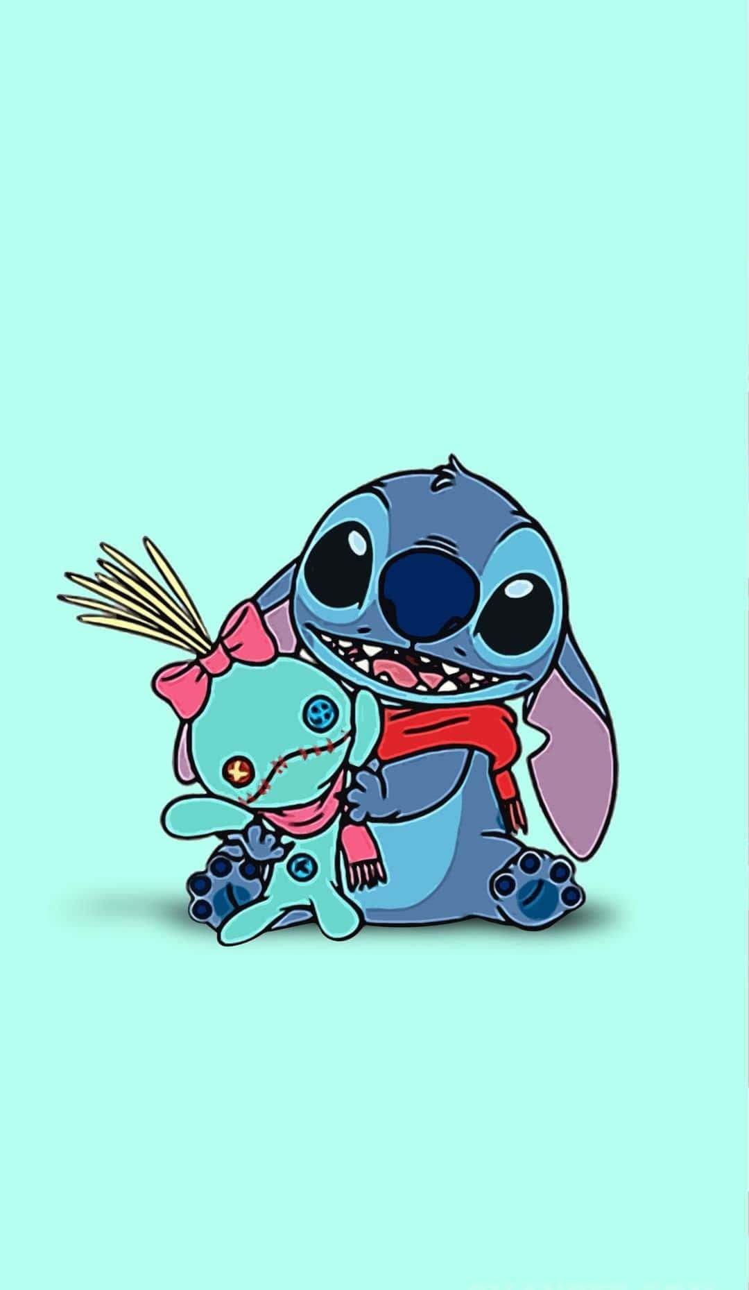 Stitch exploring the island