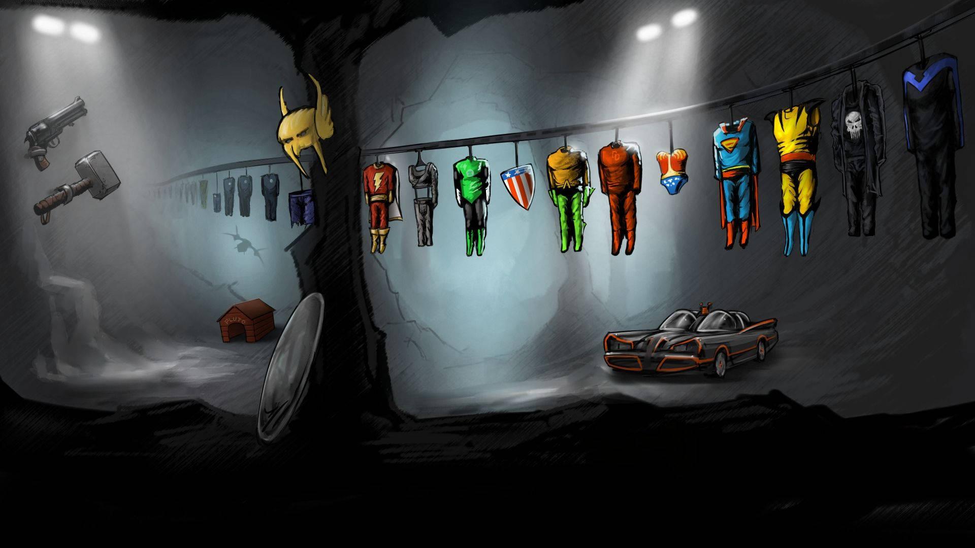 Storing Superhero Outfits in a Cave — 1920x1080 wallpaper