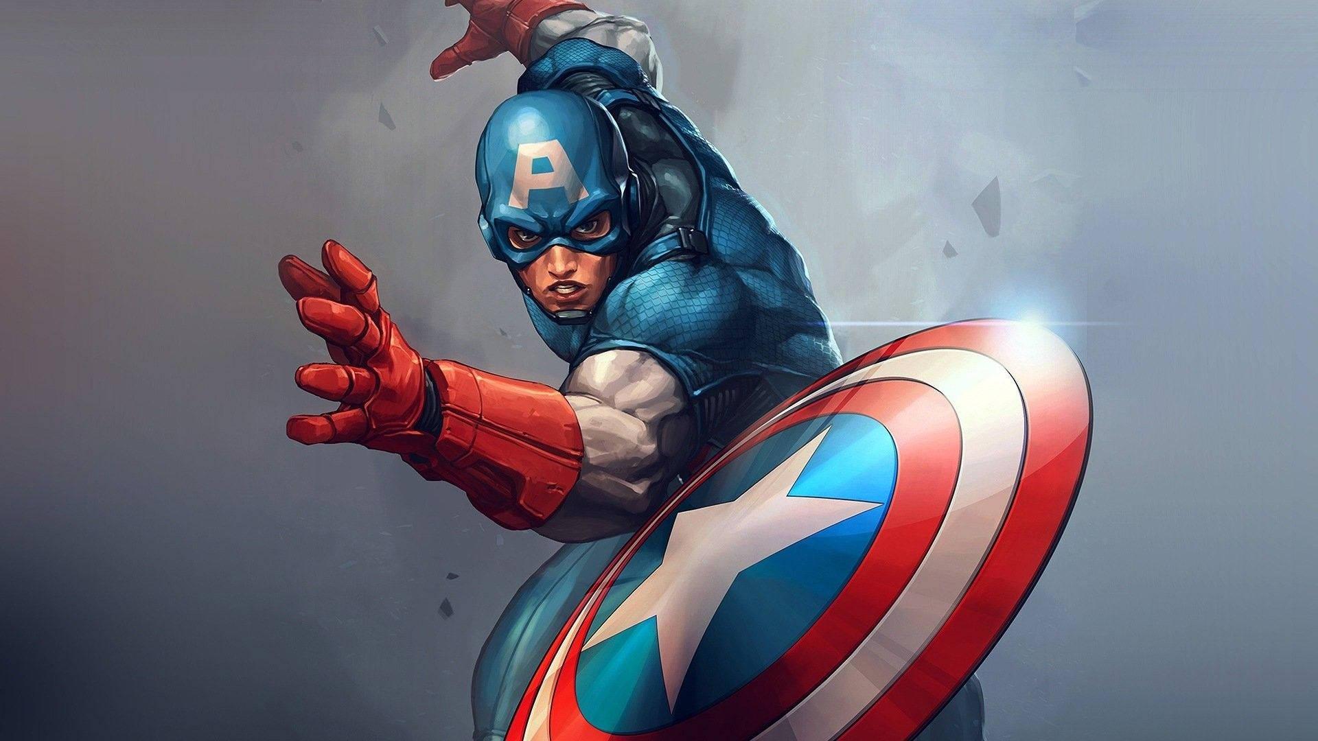 Strong and Powerful Captain America with his Shield — 1920x1080 wallpaper