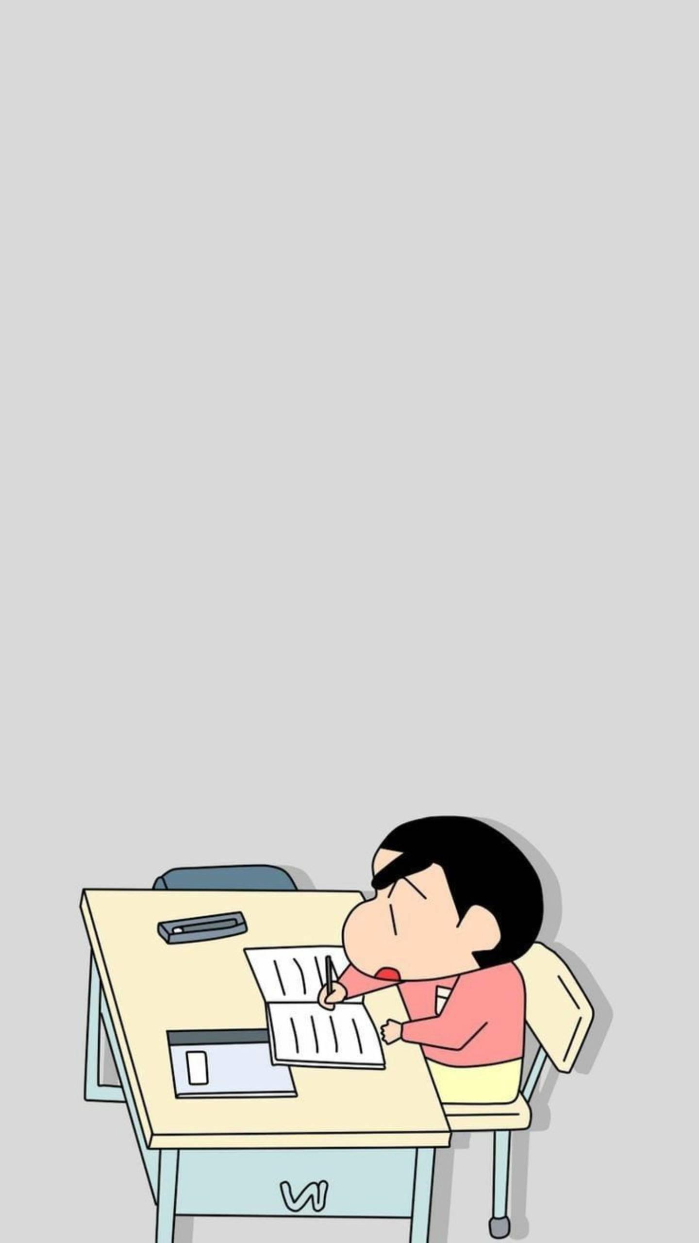Studying Shinchan Aesthetic — 1440x2560 wallpaper