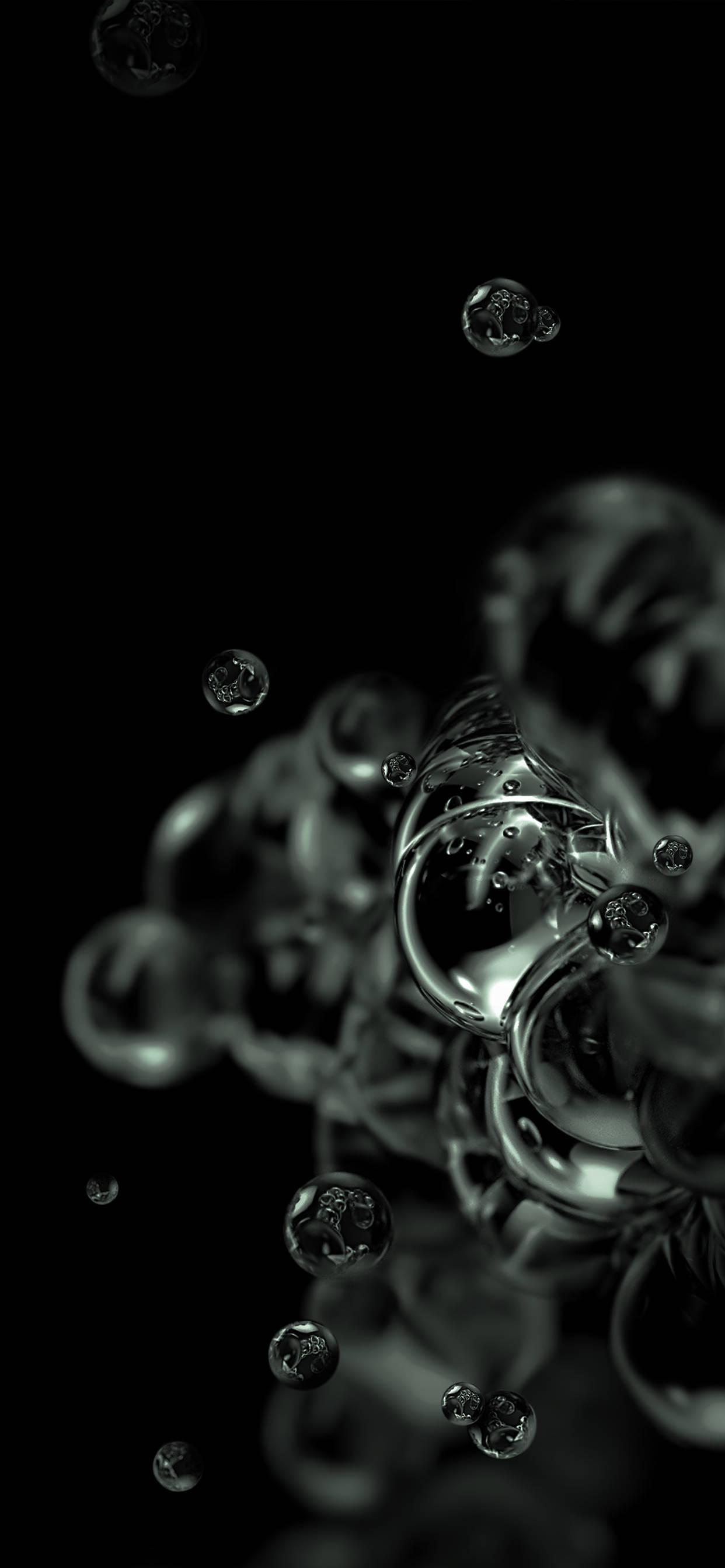 Stunning Samsung Full HD Bubbles in the Dark Wallpaper — 1242x2688 wallpaper