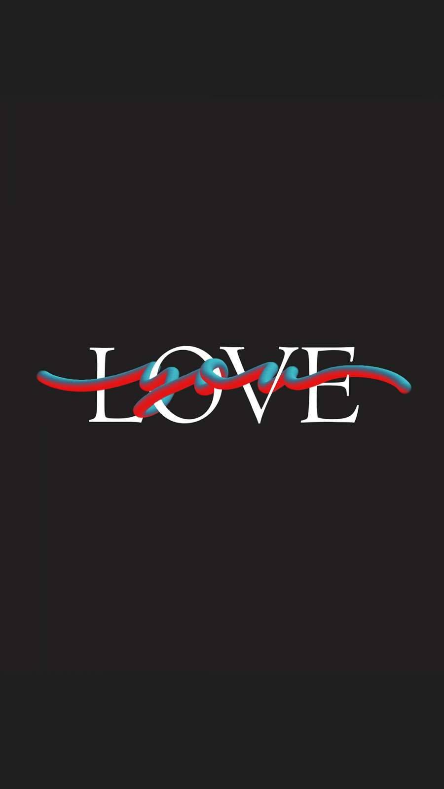 Stylised White Letters Love Phone — 900x1600 wallpaper
