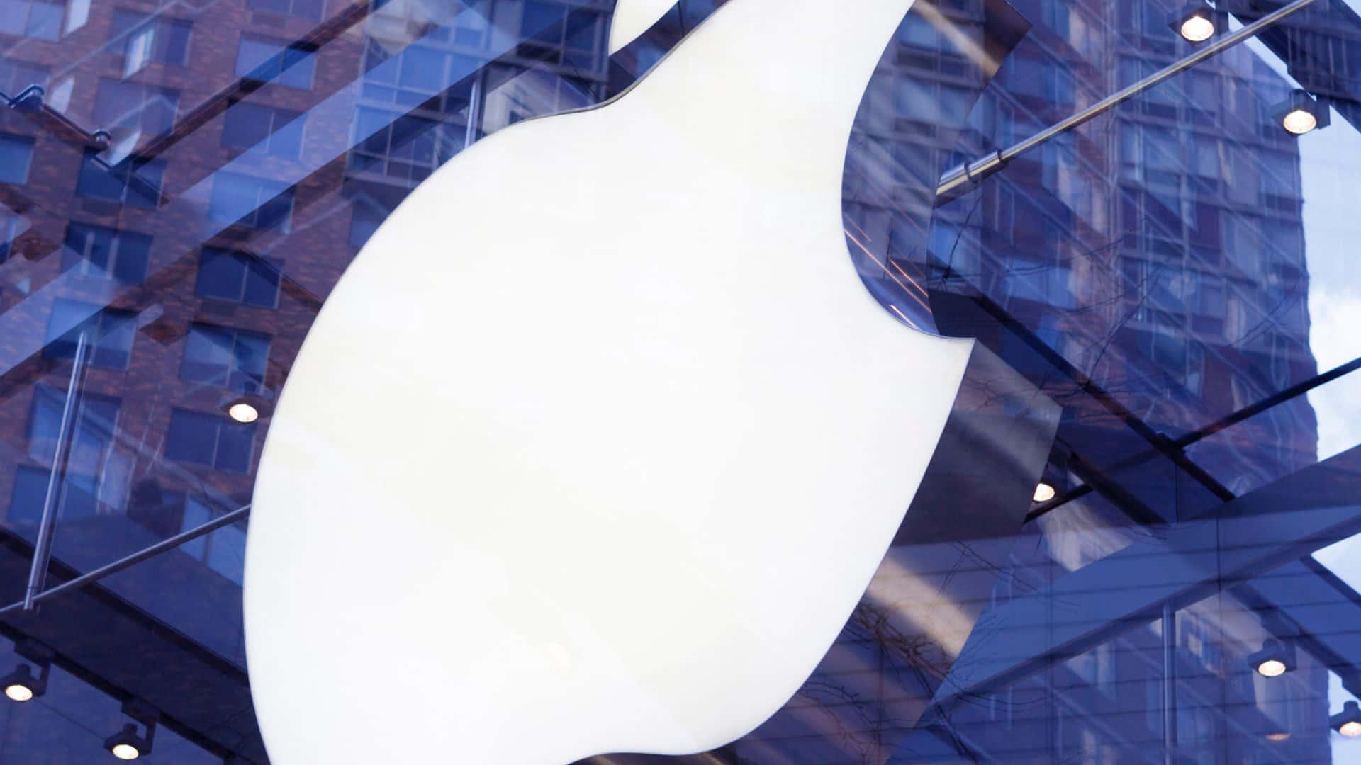 Stylish Apple Logo on Abstract Pattern — 1920x1080 wallpaper